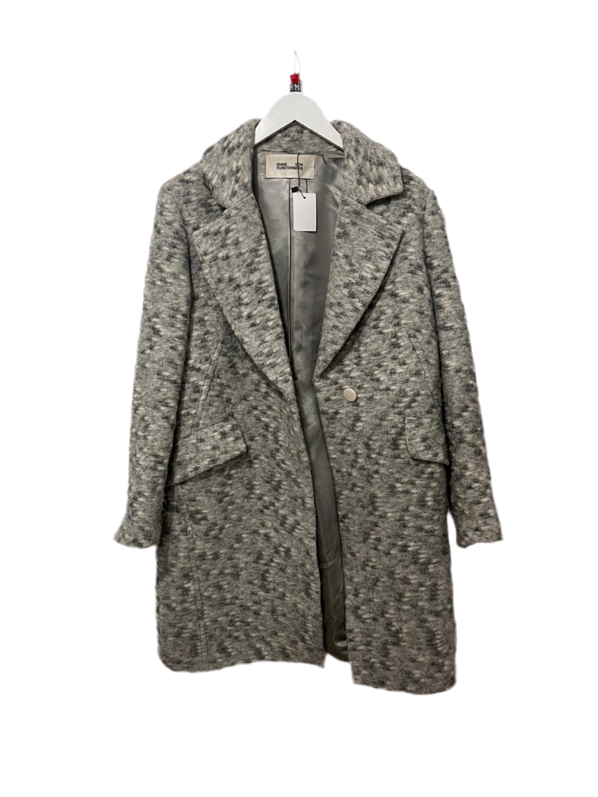 Grey DVF Coat, Medium