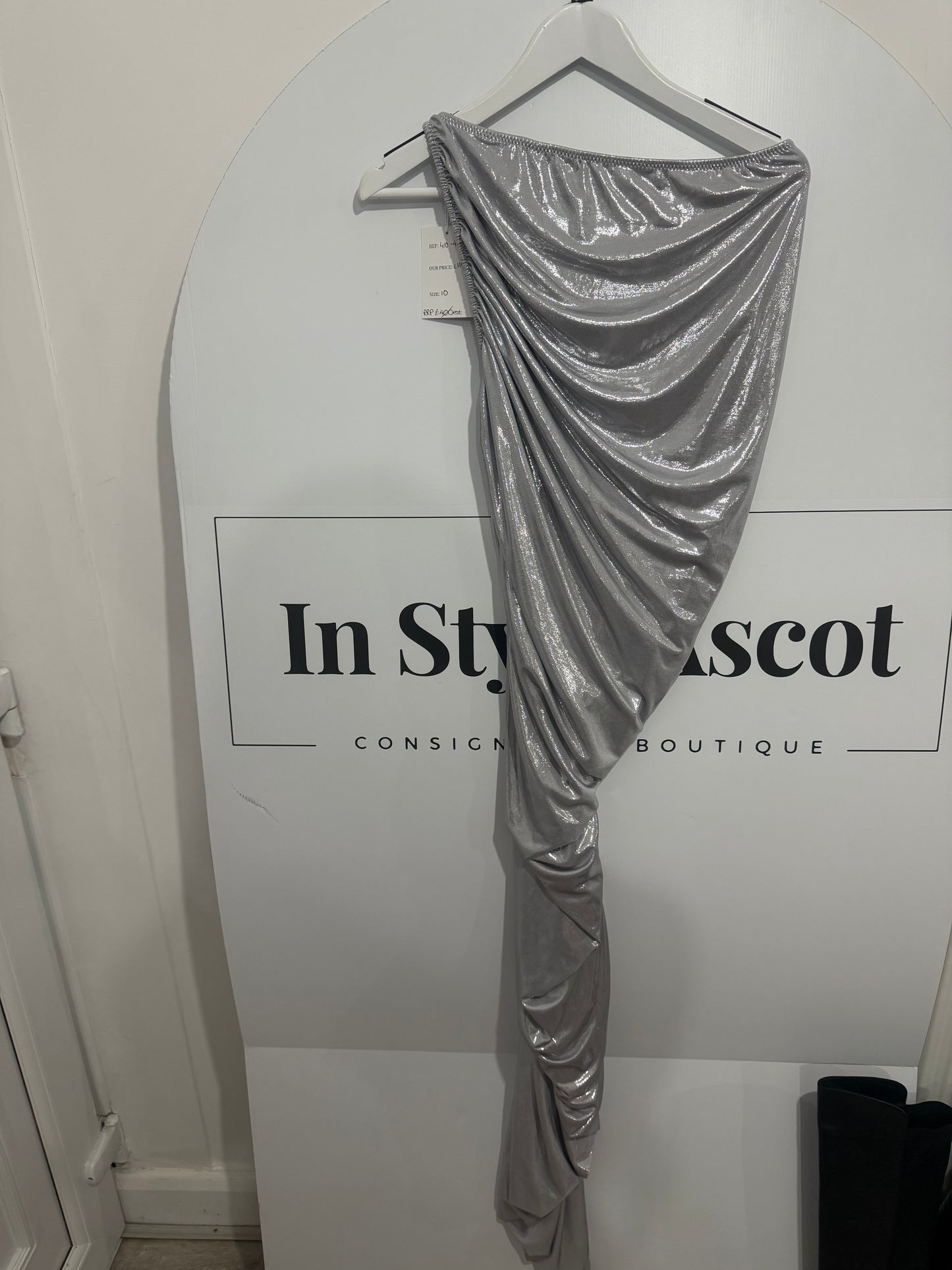 Silver Norma Kamali Dress, Size 10 (38)