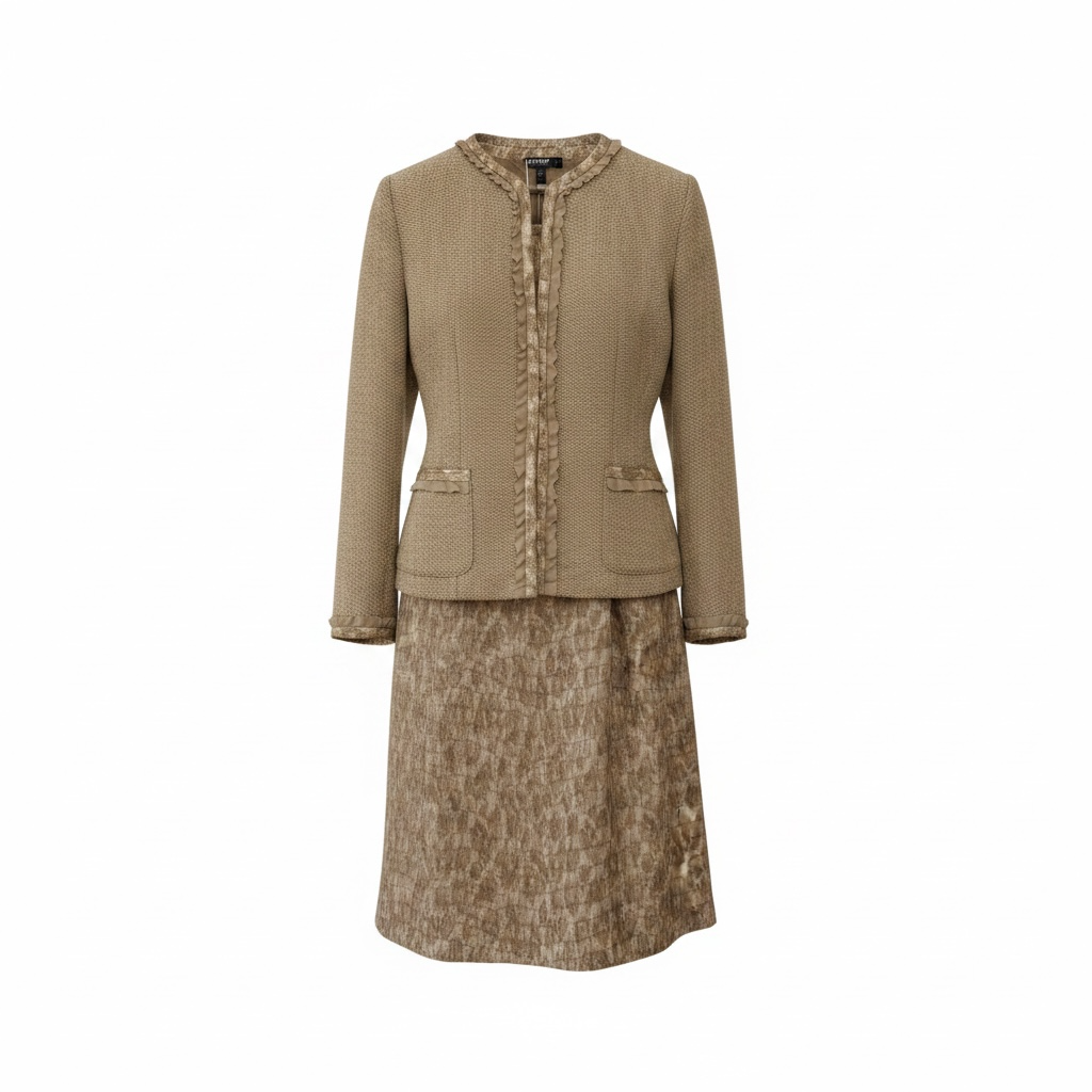 Preloved,  Beige DKNY Suit Dress Set, UK 6 (8)