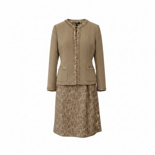 Preloved,  Beige DKNY Suit Dress Set, UK 6 (8)