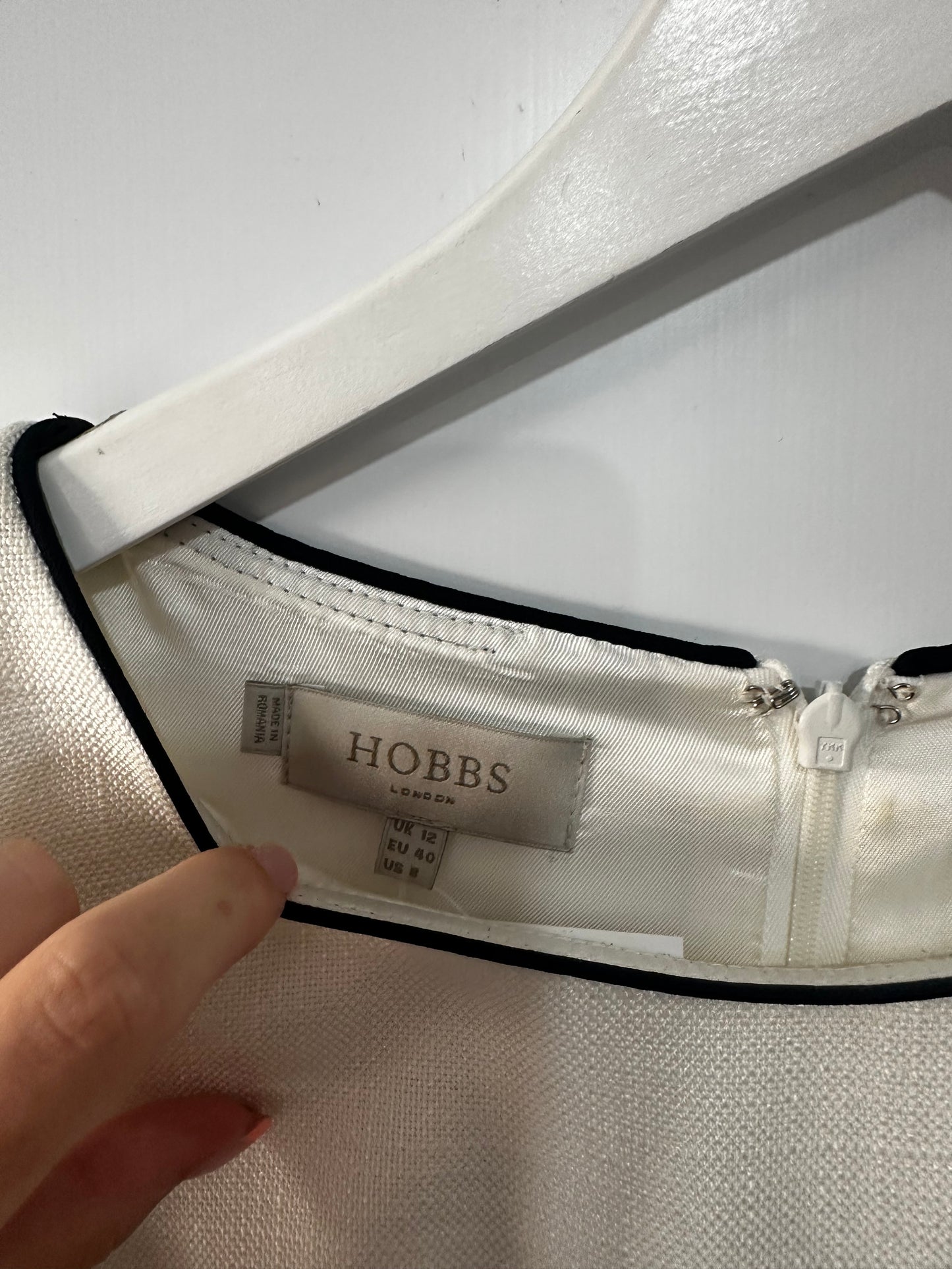 White & Navy Hobbs Ascot/Races Dress, Size 12