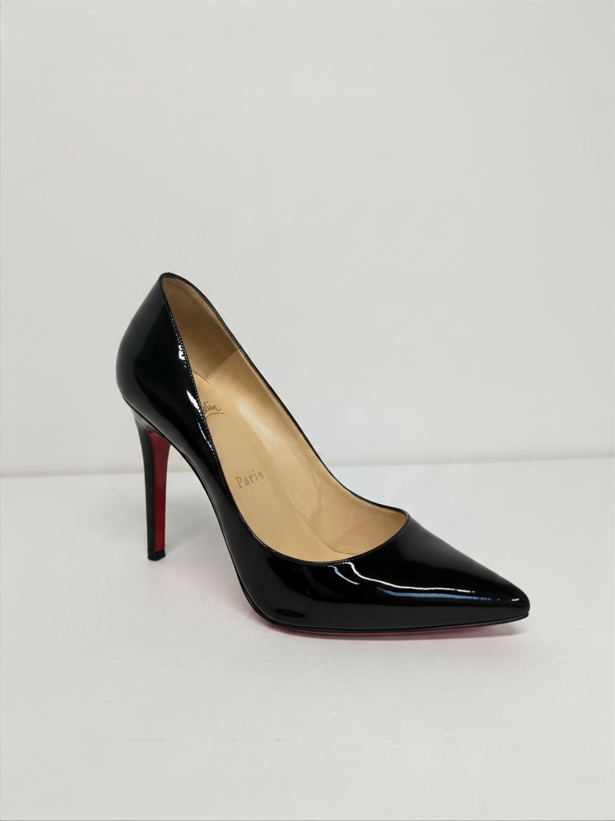 Preloved Christian Louboutin Heels Size 37.5 UK 4.5 Patent Black