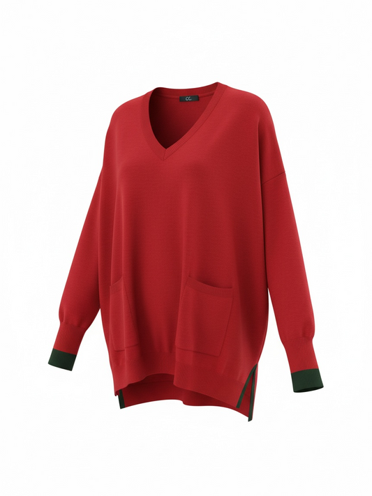 Preloved Van Kukil Knitted jumper Size Large Red