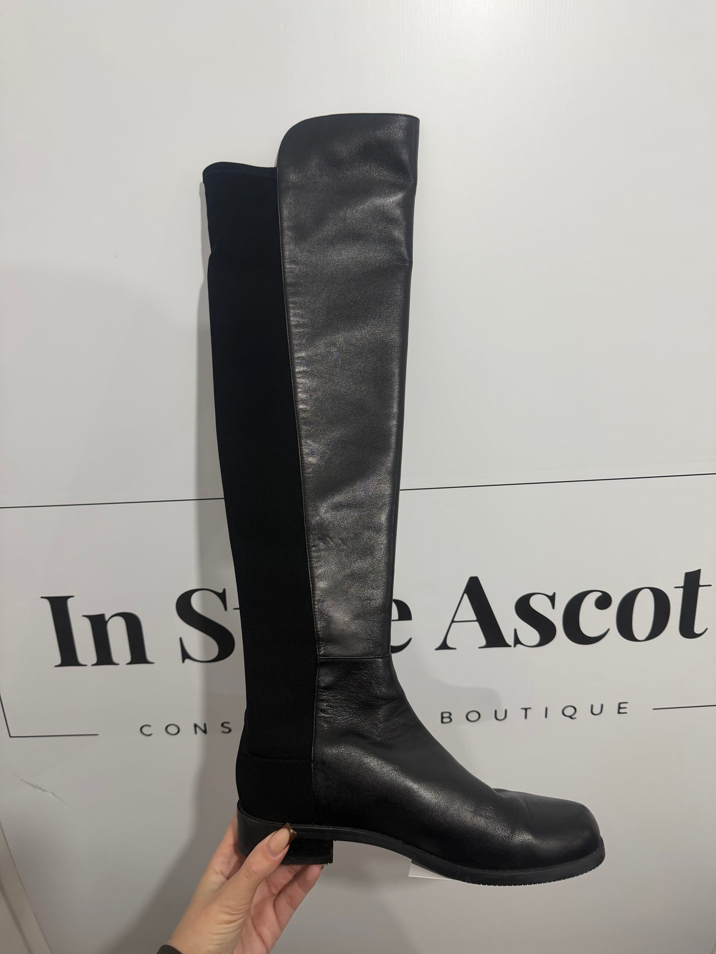 5050 Gabardine Stuart Wietzman Knee-High Boots, Size 38