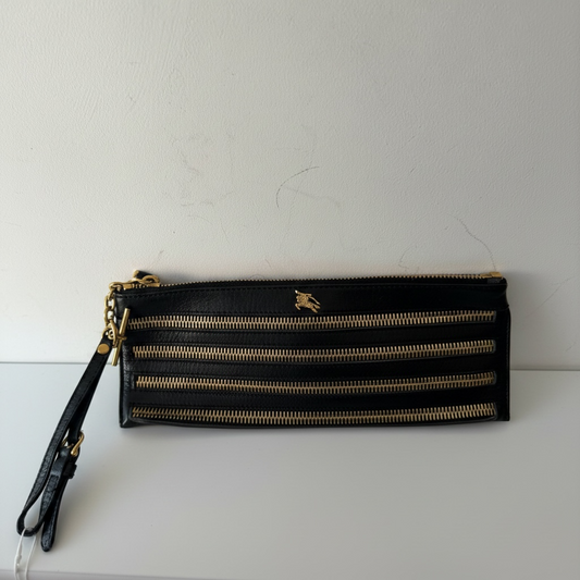 Pre-owned Black and Gold Burberry Clutch Bag, 33cm Wide 13cm Height