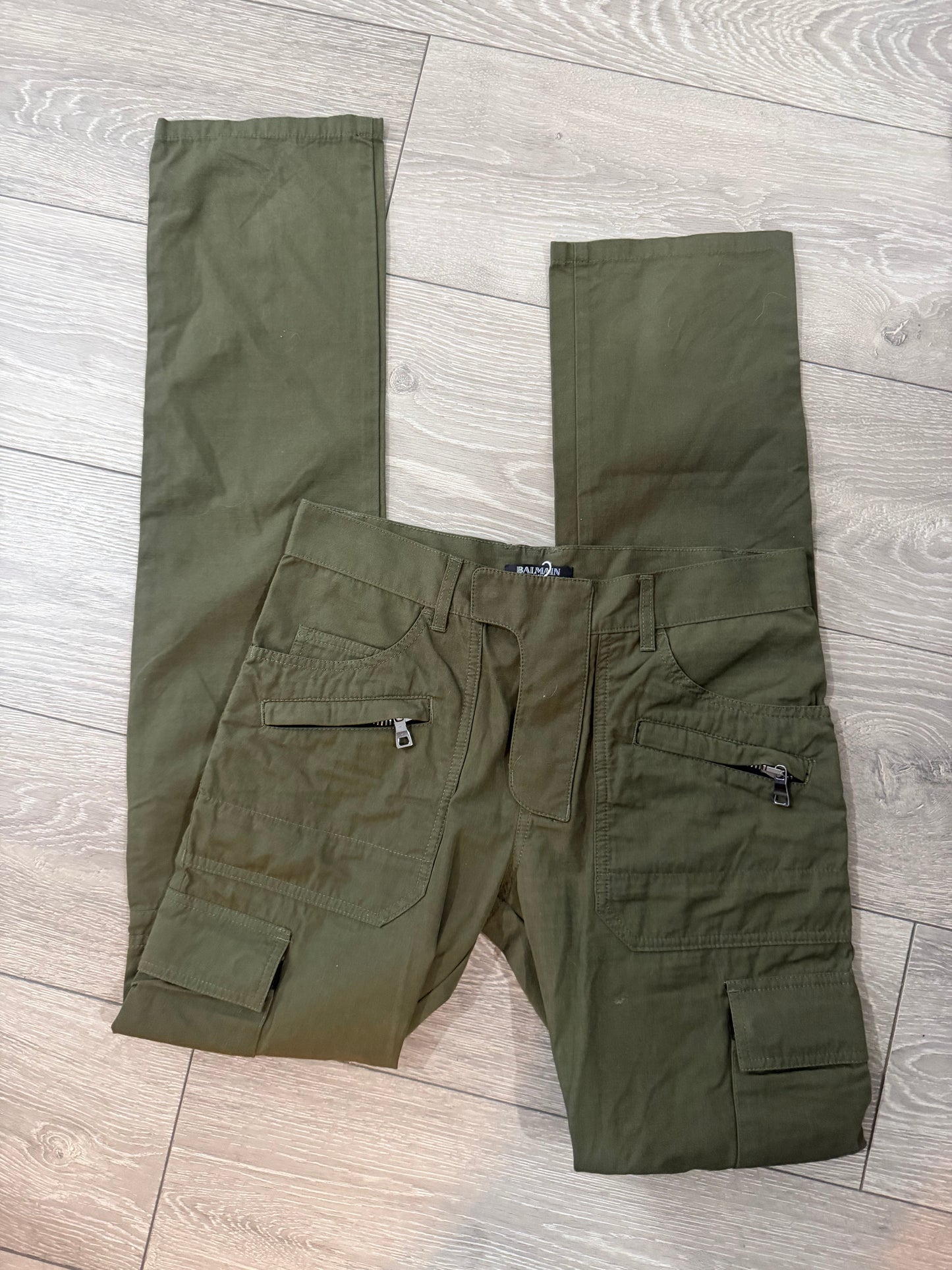 Khaki Balmain Cargos, Size S
