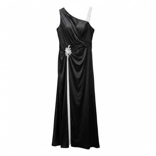 Pre-owned, Brand New Black and White Missacc Evening Dress Gown, Size XXL