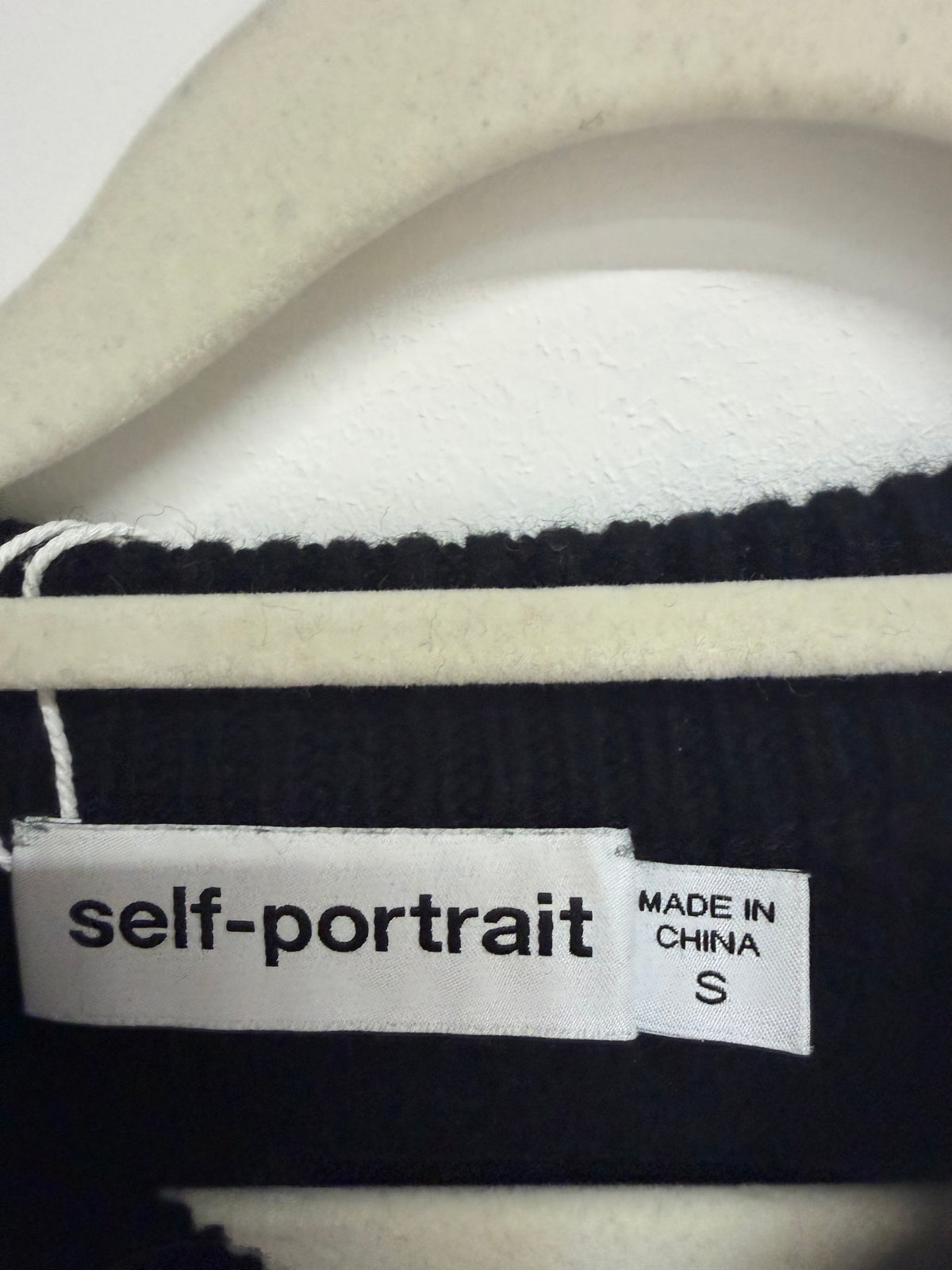 Preloved Self-Portrait Jumper Size Small Black and White