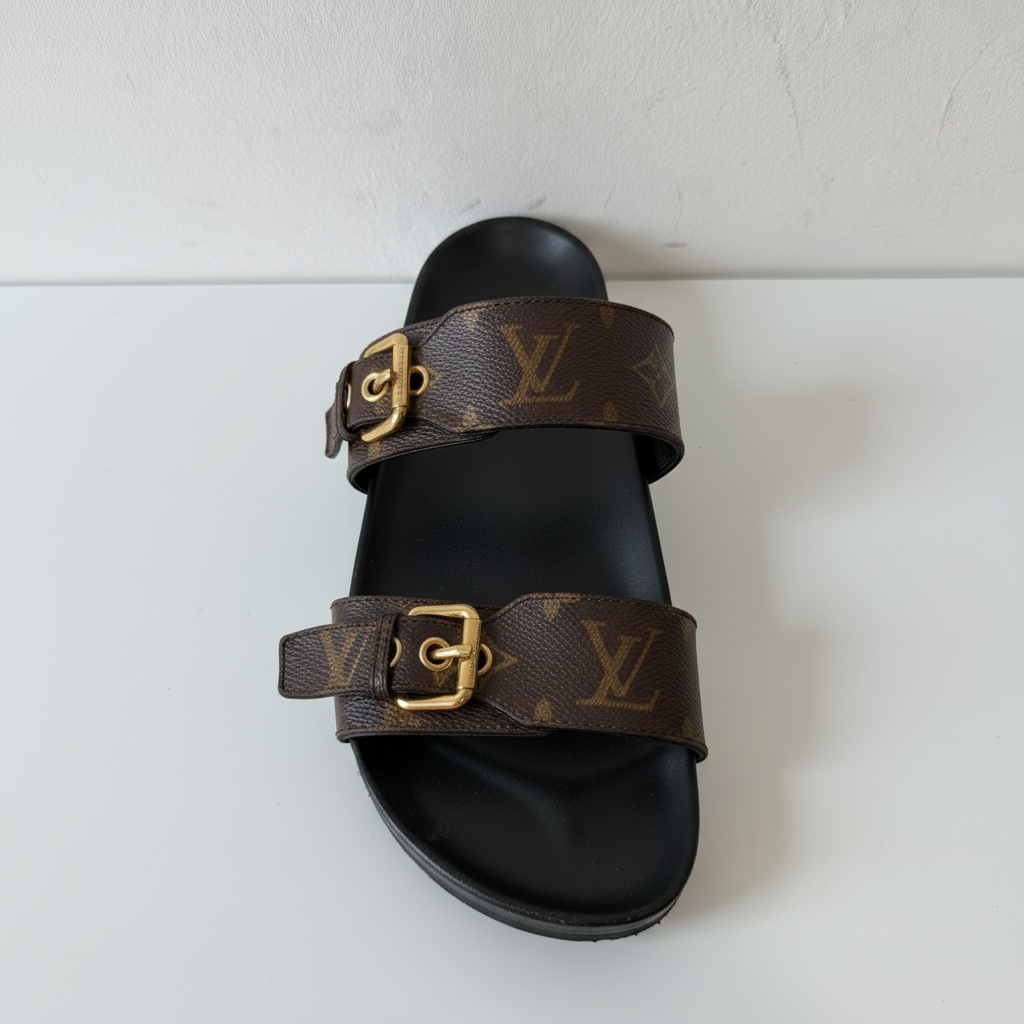 Preloved Black Louis Vuitton Sandals, Size 40