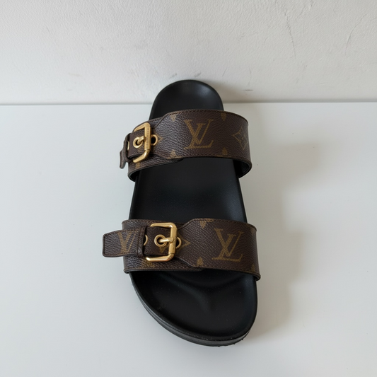 Preloved Black Louis Vuitton Sandals, Size 40