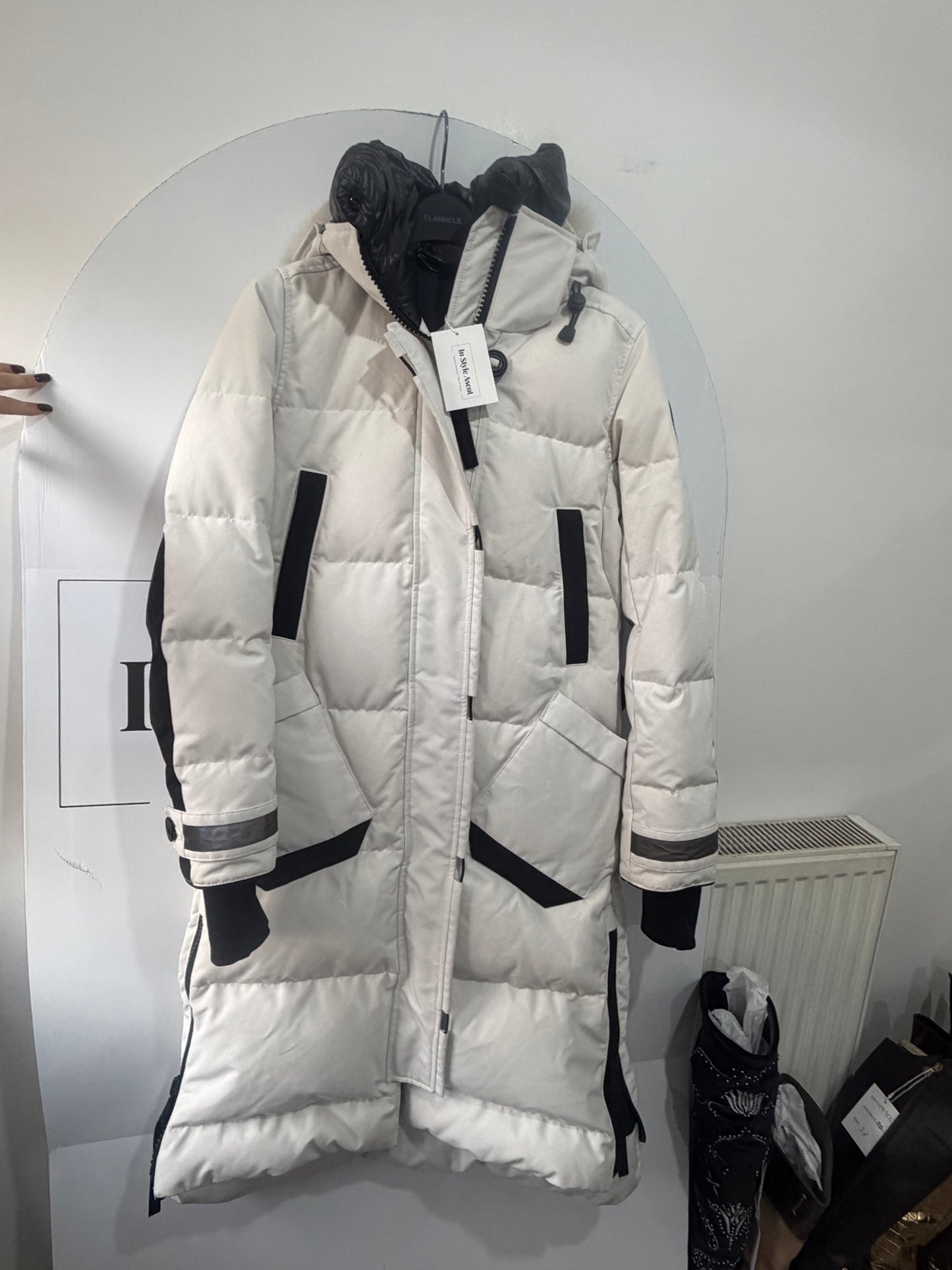 White Canada Goose Coat, Size S