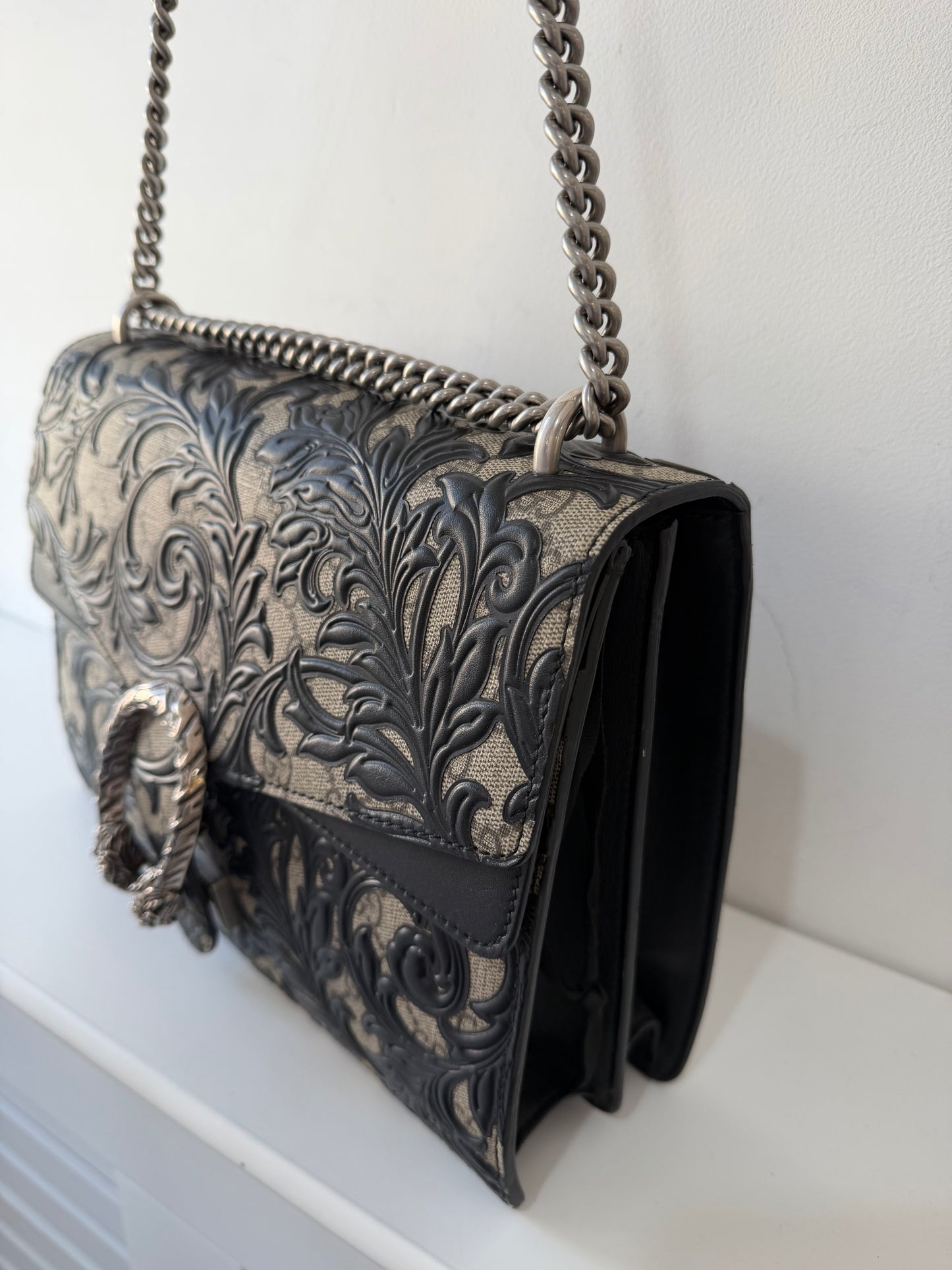 Preowned Monogram Arabesque Gucci Dionysus Bag, Medium