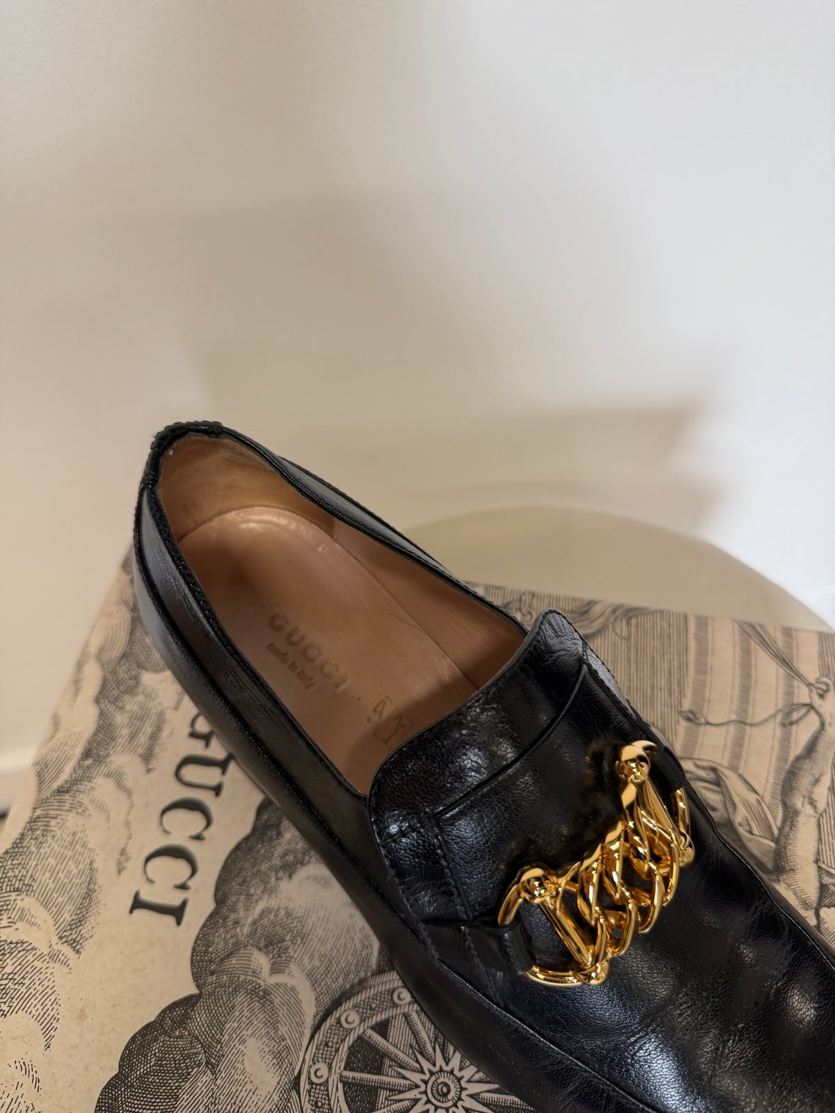 Preloved GUCCI Size 38 UK 5 Black Loafers
