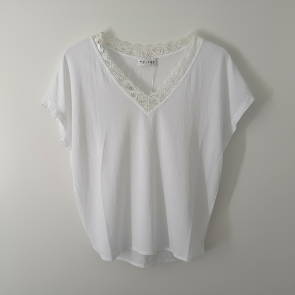 Pre-Loved White Velvet by Graham & Spencer Top, XL
