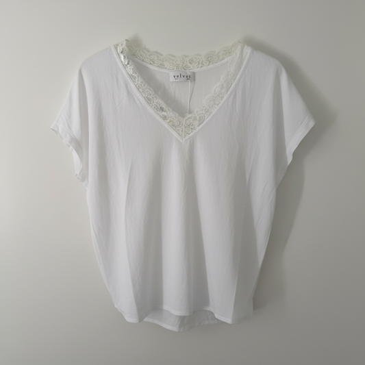 Pre-Loved White Velvet by Graham & Spencer Top, XL