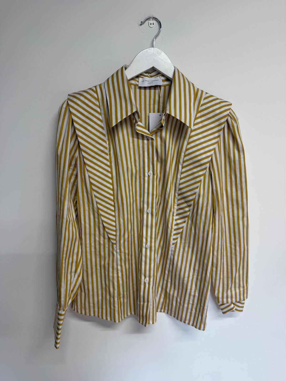 Preloved The Shirt Company Shirt Size UK 10 White and Yellow Stripe