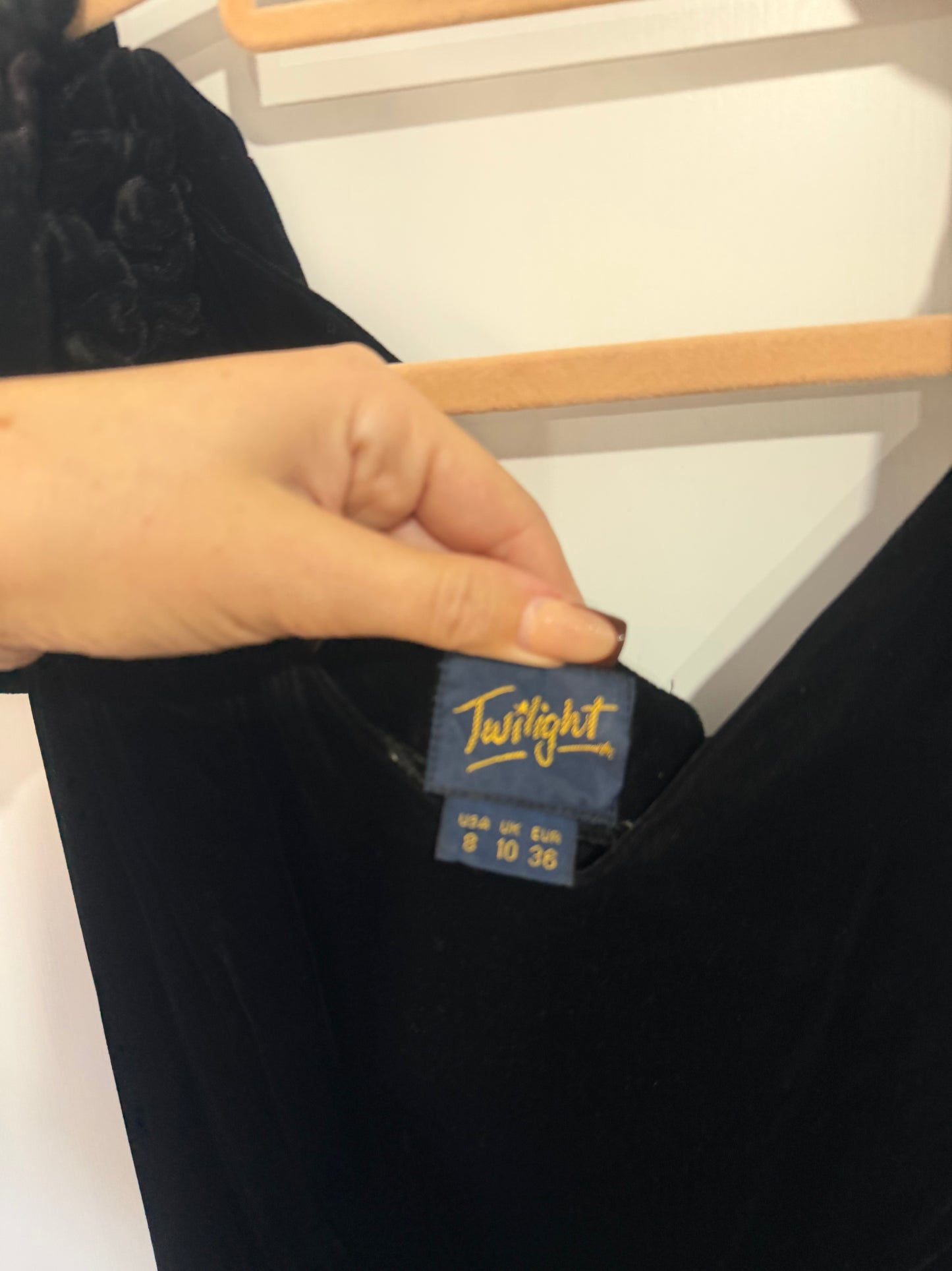 Black Velour Twilight Dress, Size 10