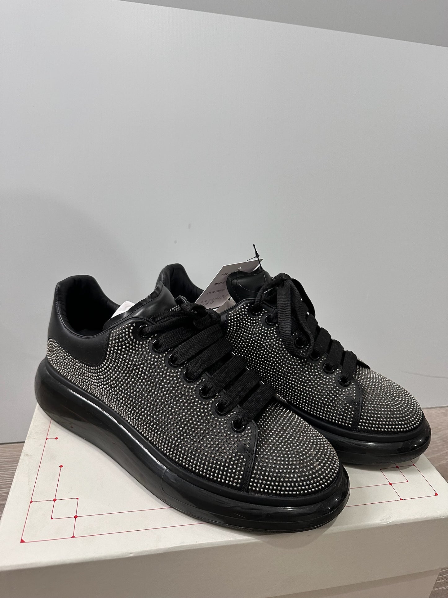 Black/Silver Alexander Mcqueen Trainers, Size 43