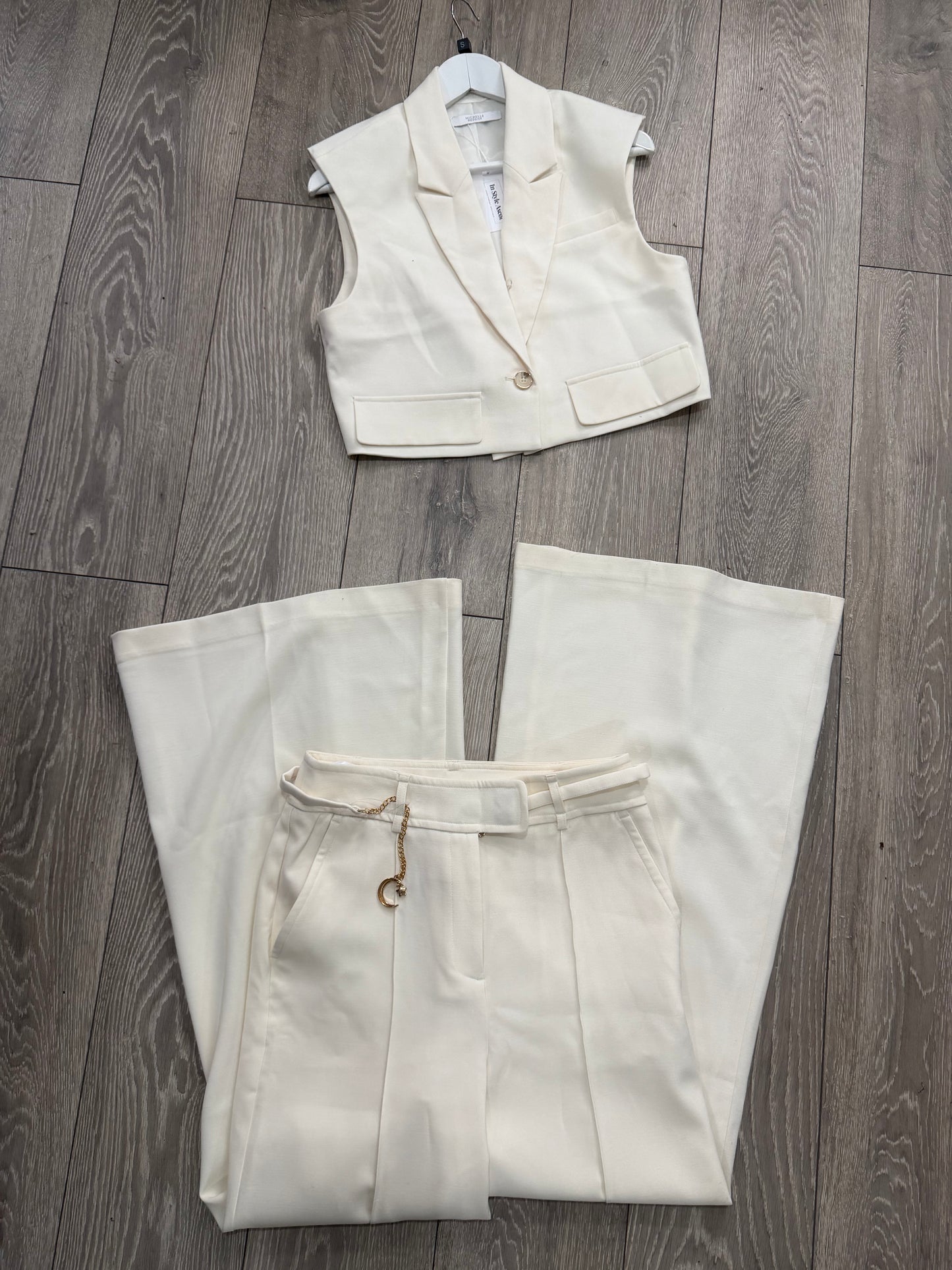Cream Michelle Keegan Trouser set, 10
