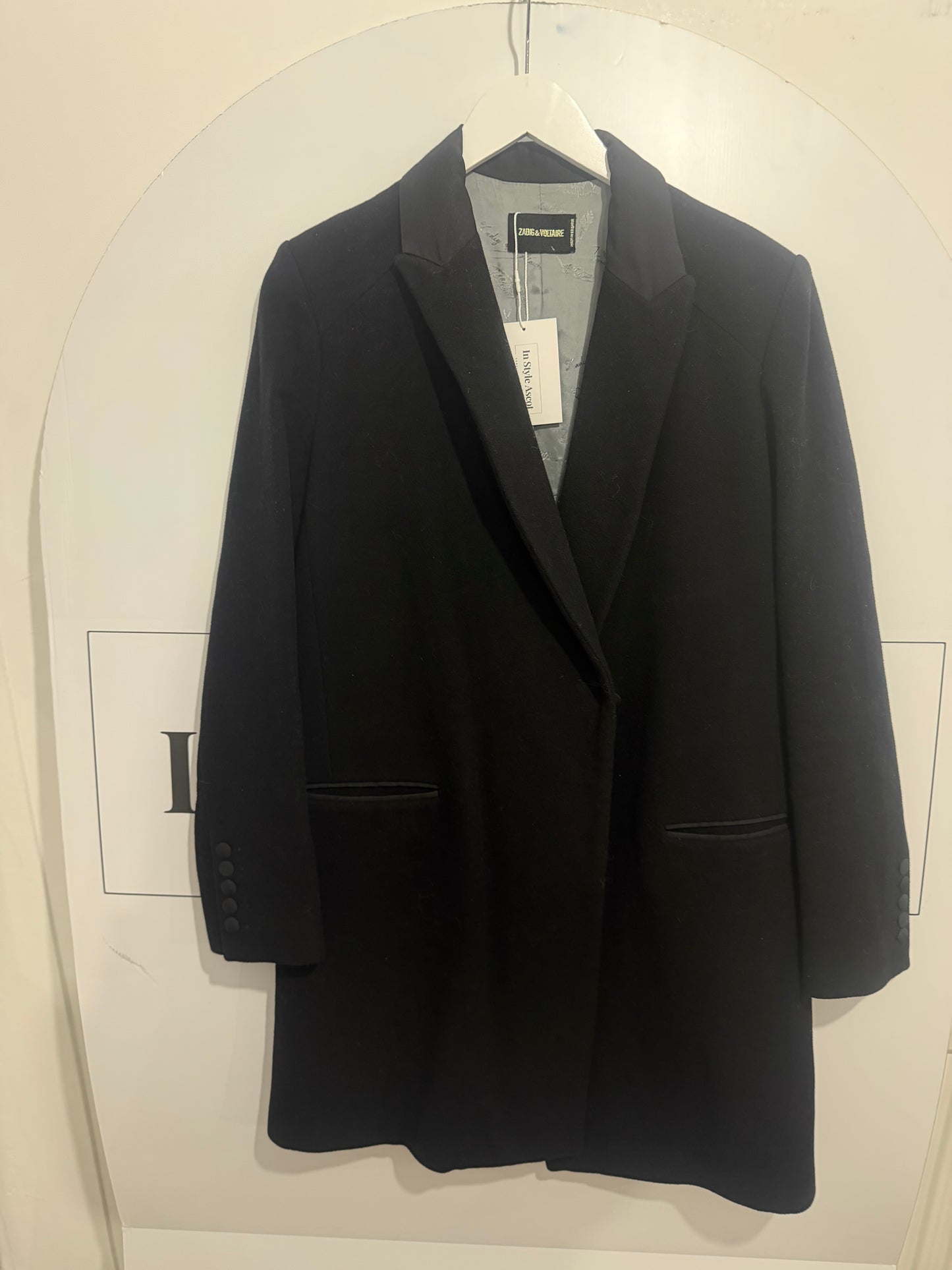 Black Zadig & Voltaire Wool and Cashmere Coat, Size