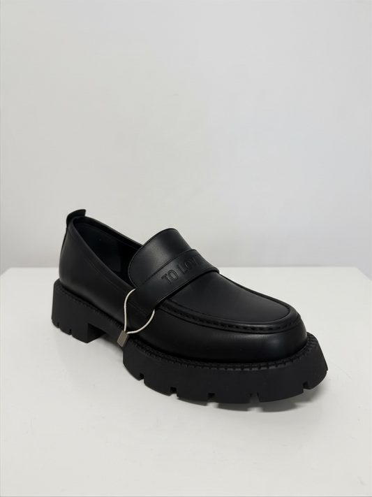 Preloved LovetoLove Loafers Size 38 UK 5 Black