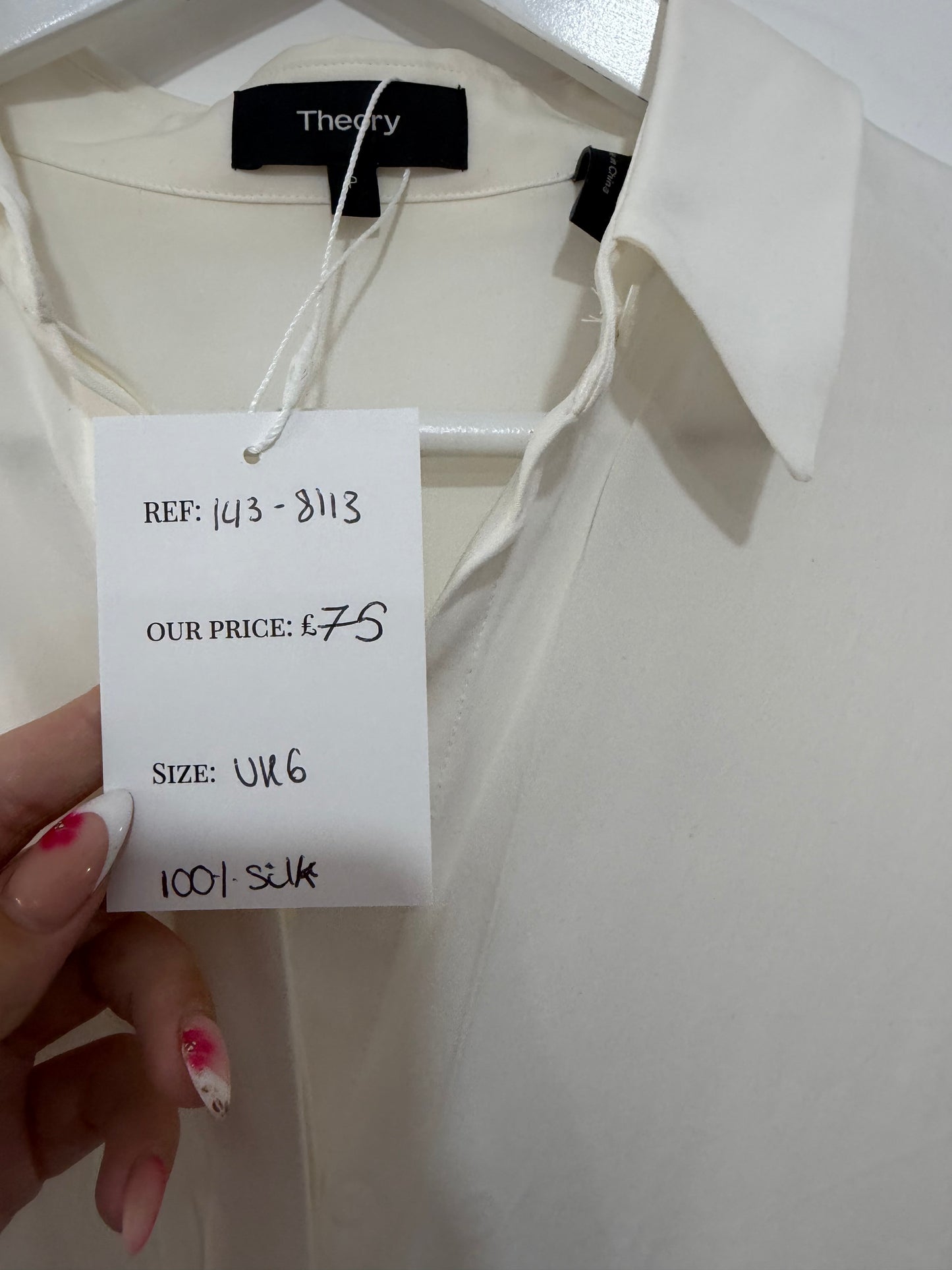 Preloved, Cream Theory Shirt, UK 6 Silk