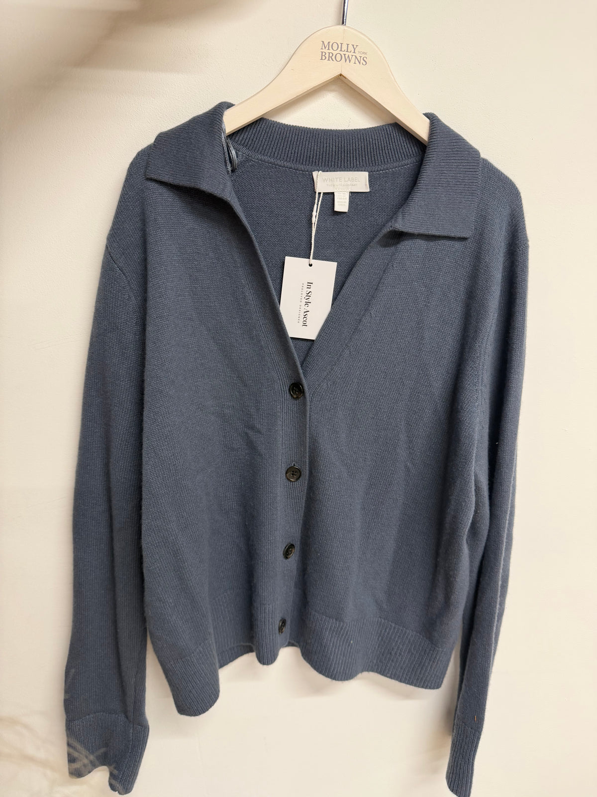 Preloved The White Company Cardigan Jacket Size UK 16 Grey Blue