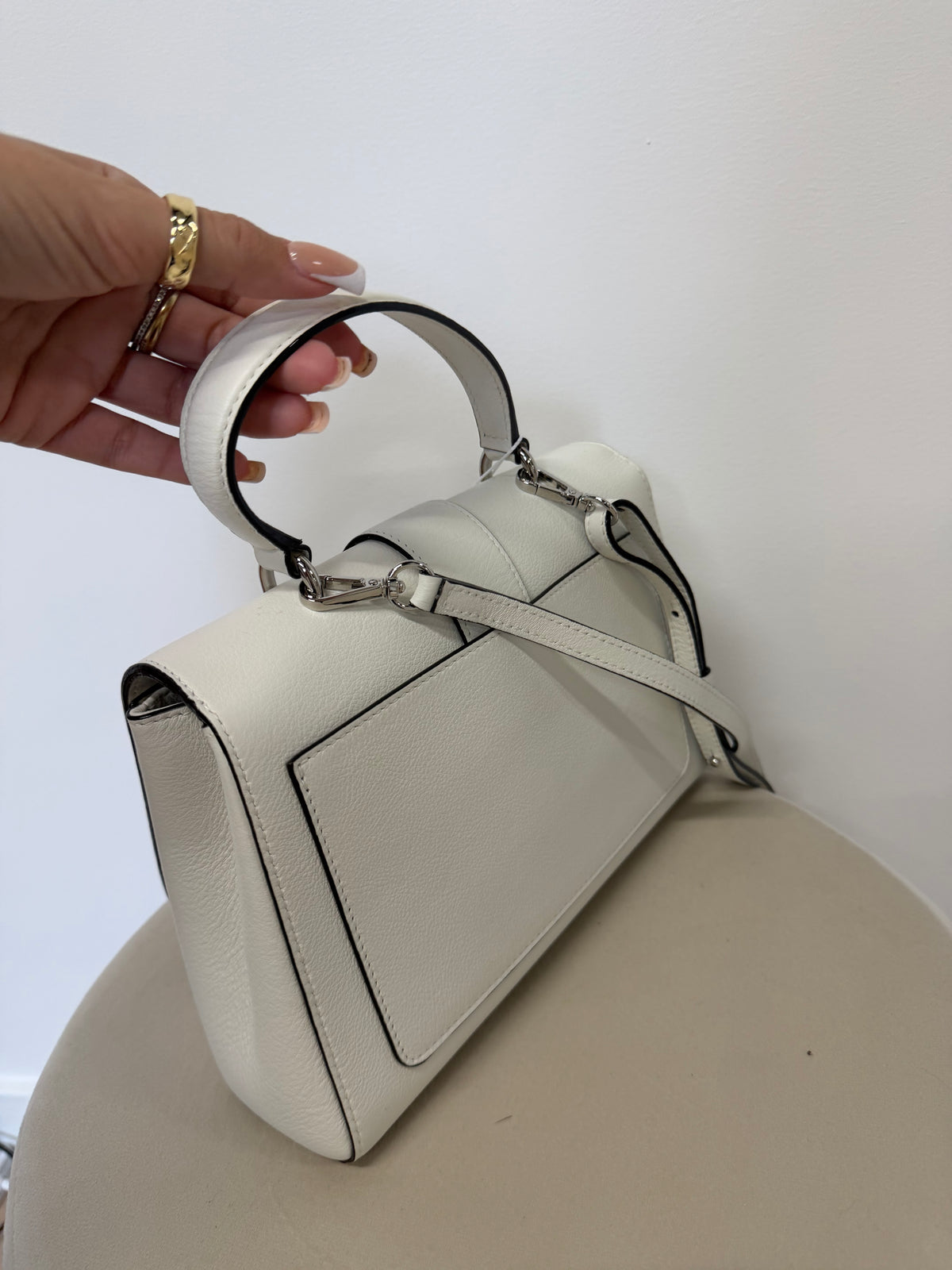 Preloved Jimmy Choo Bag and Purse Set White and Diamonte