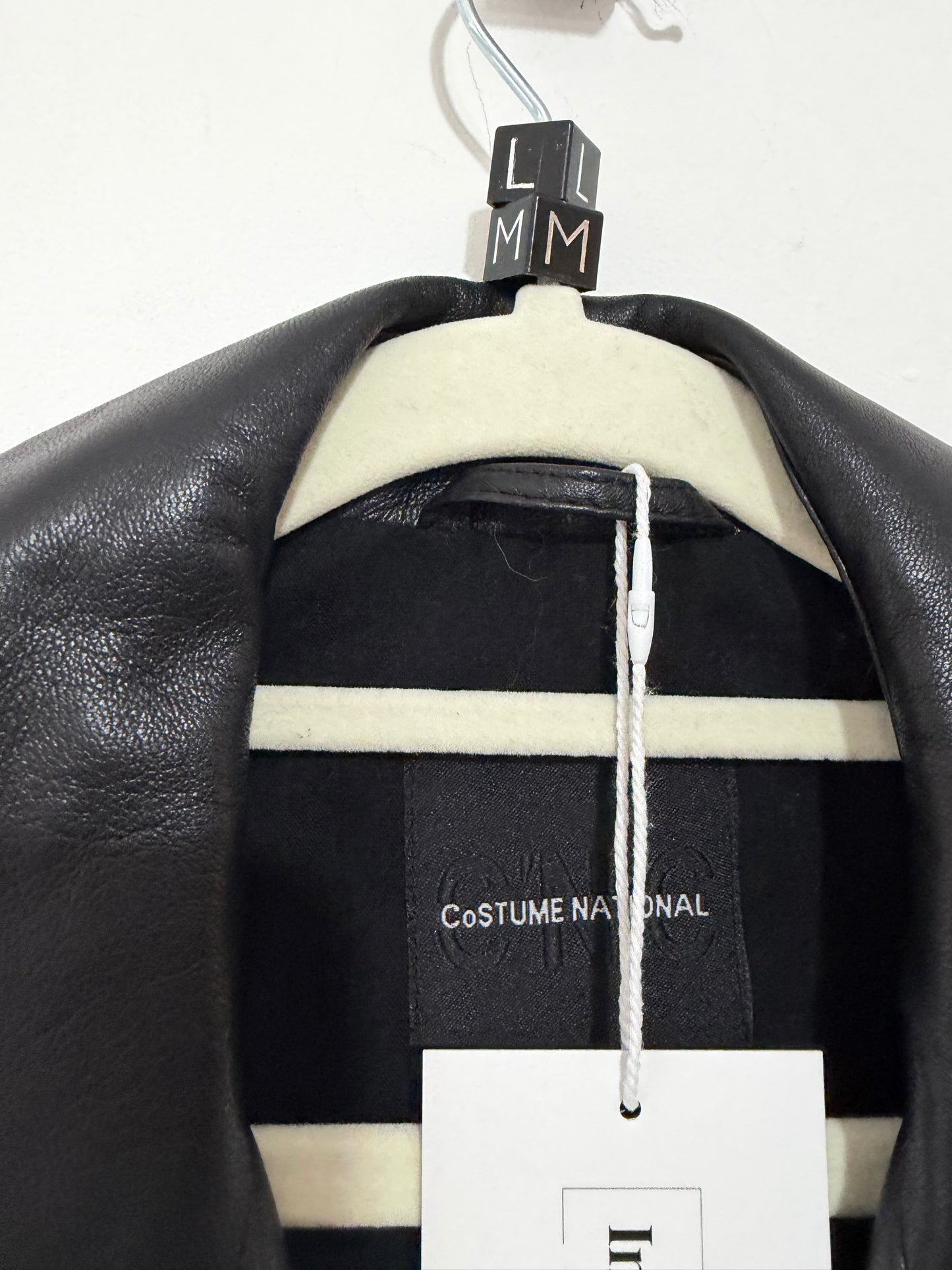 Preloved Costume National Leather Jacket Size L (Fits Medium, 12) Black