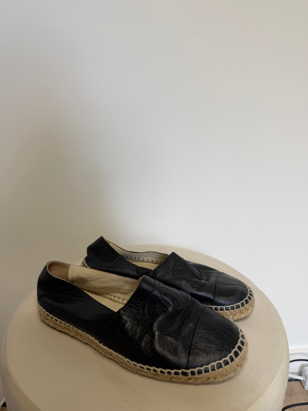 Preloved Chanel Espadrilles Size 4 Black