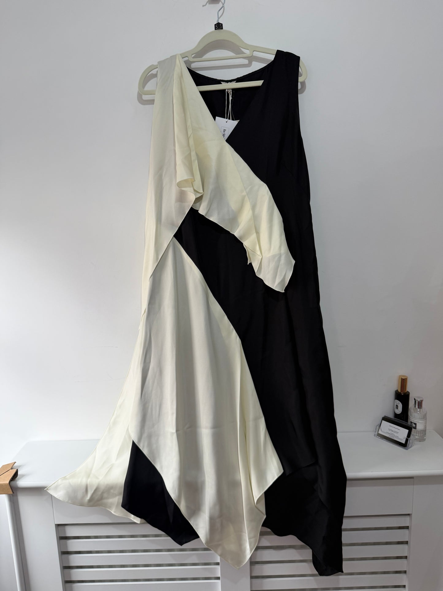 Preloved, Black and White Jigsaw Dress, UK 10
