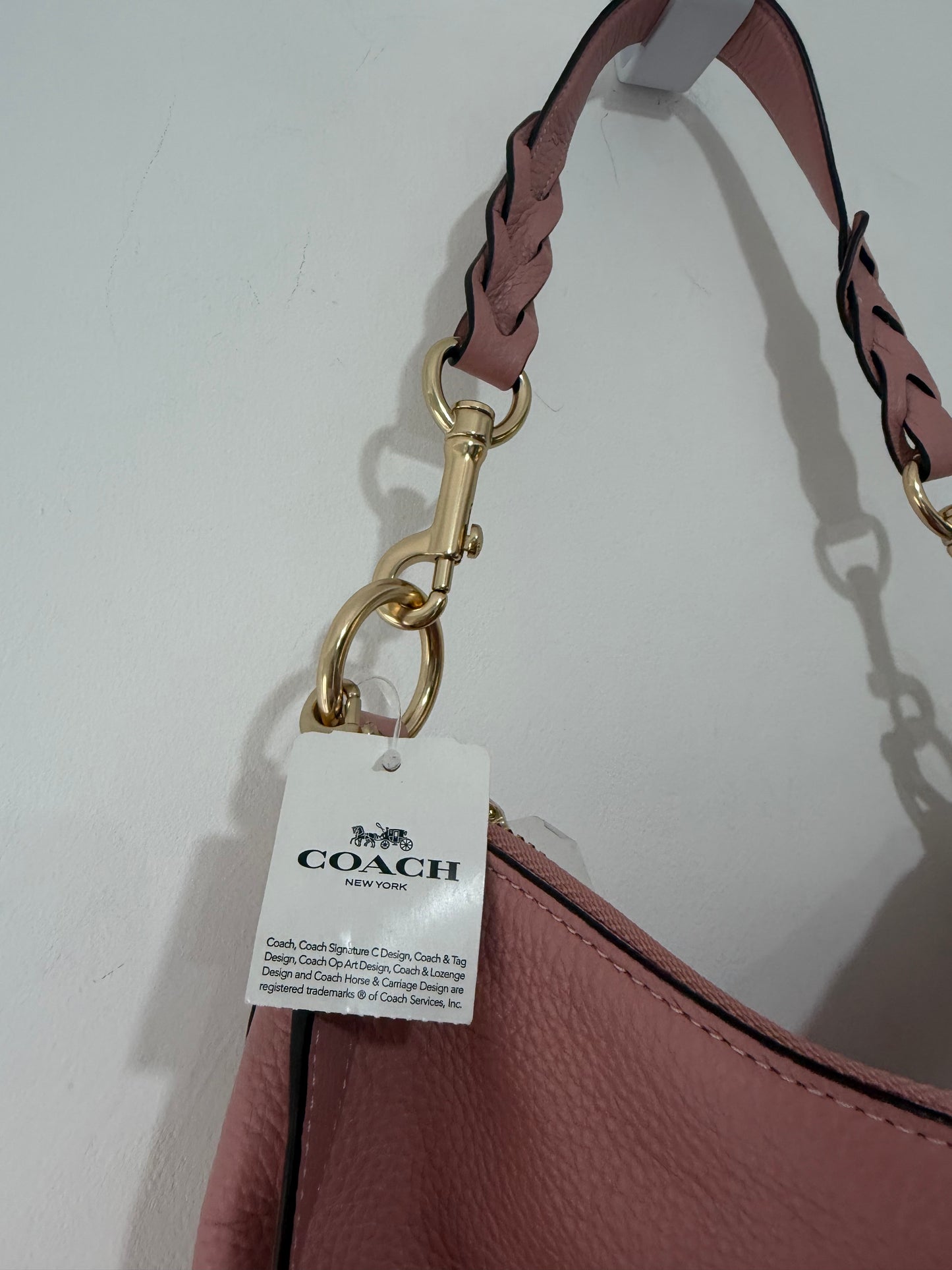 Preloved, Antique Pink with gold hardware Coach Tote Handbag