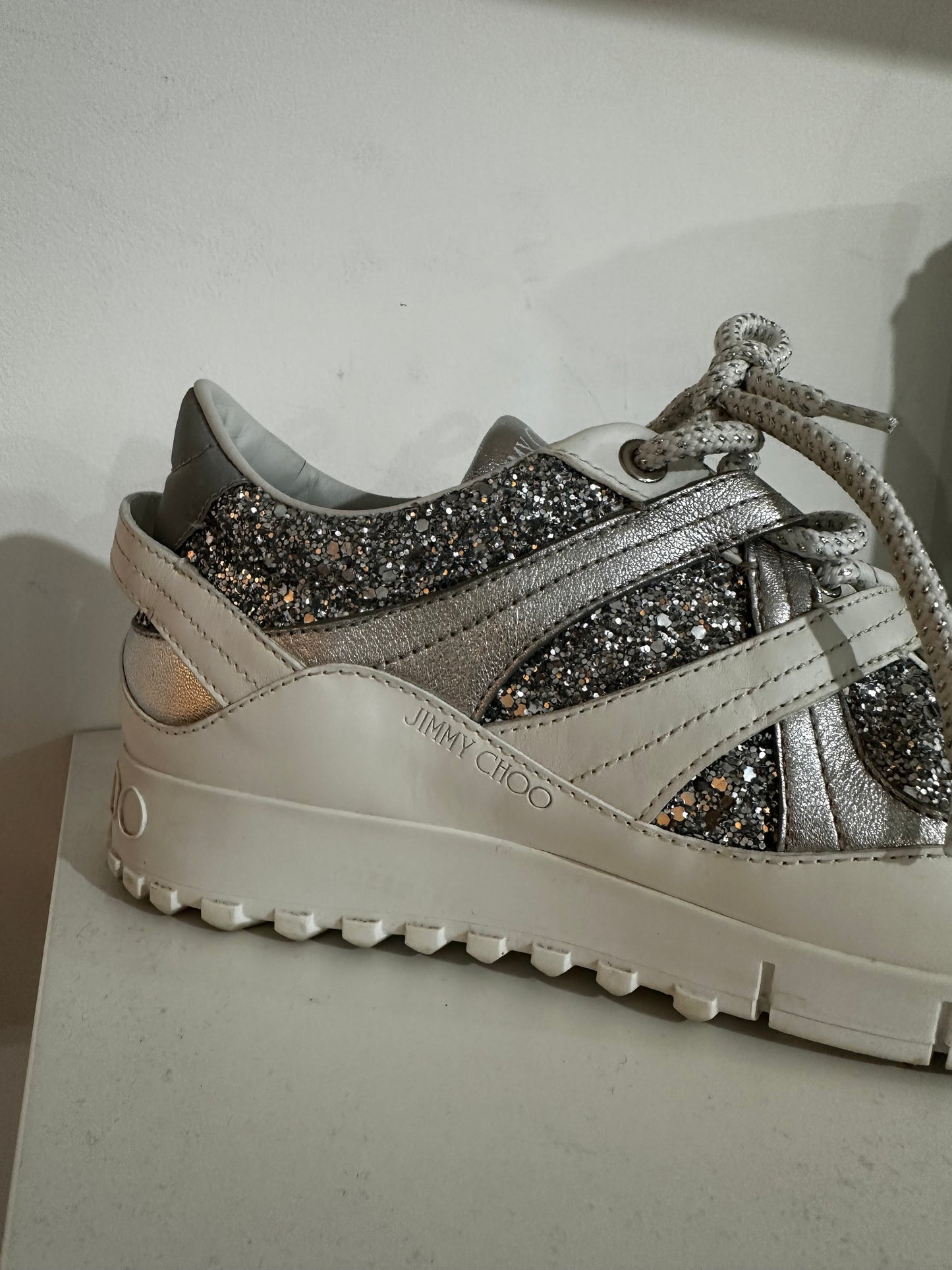 Silver Jimmy Choo Trainers, 37