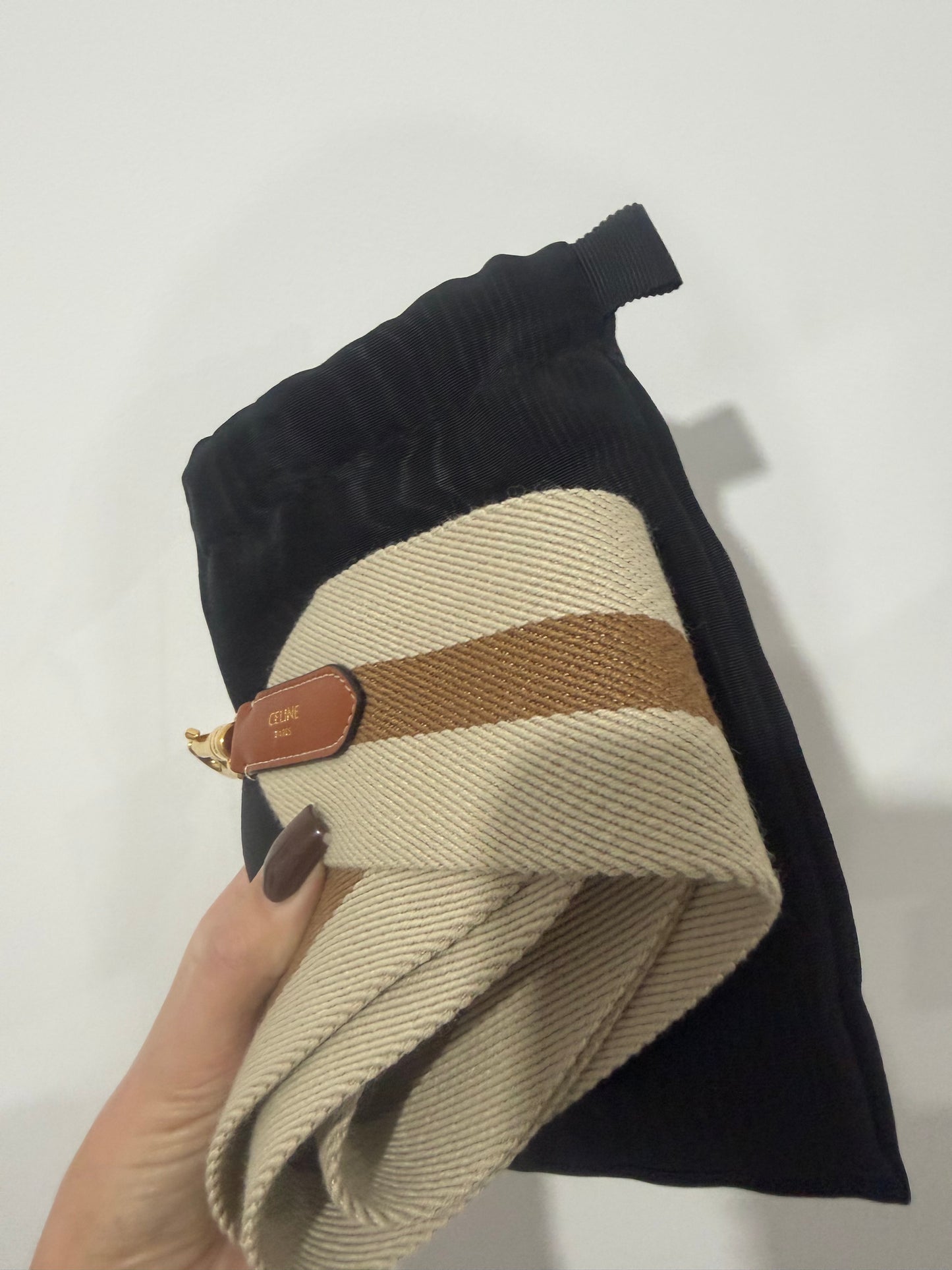 Beige Celine Bag Strap, New