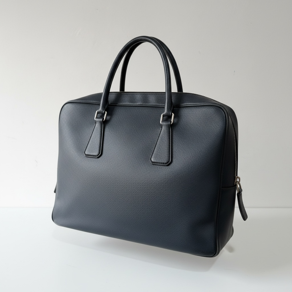 Preloved Grained Leather Prada Laptop Bag