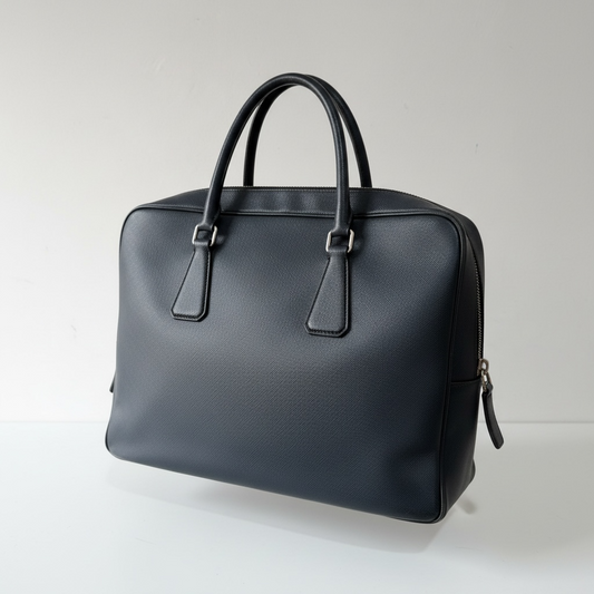 Preloved Grained Leather Prada Laptop Bag