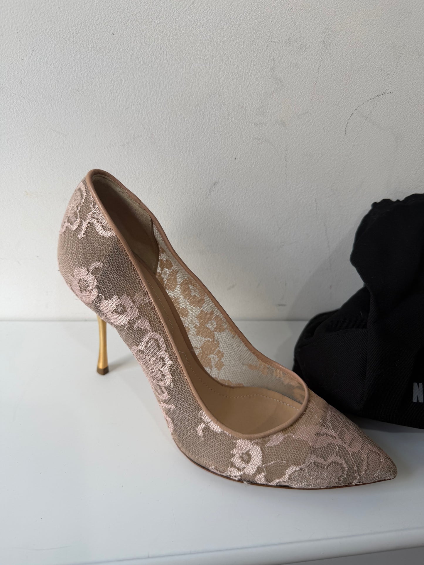 Preloved, Beige with Gold Heel  Nicholas Kirkwood  Heels, Size 37 - UK 4