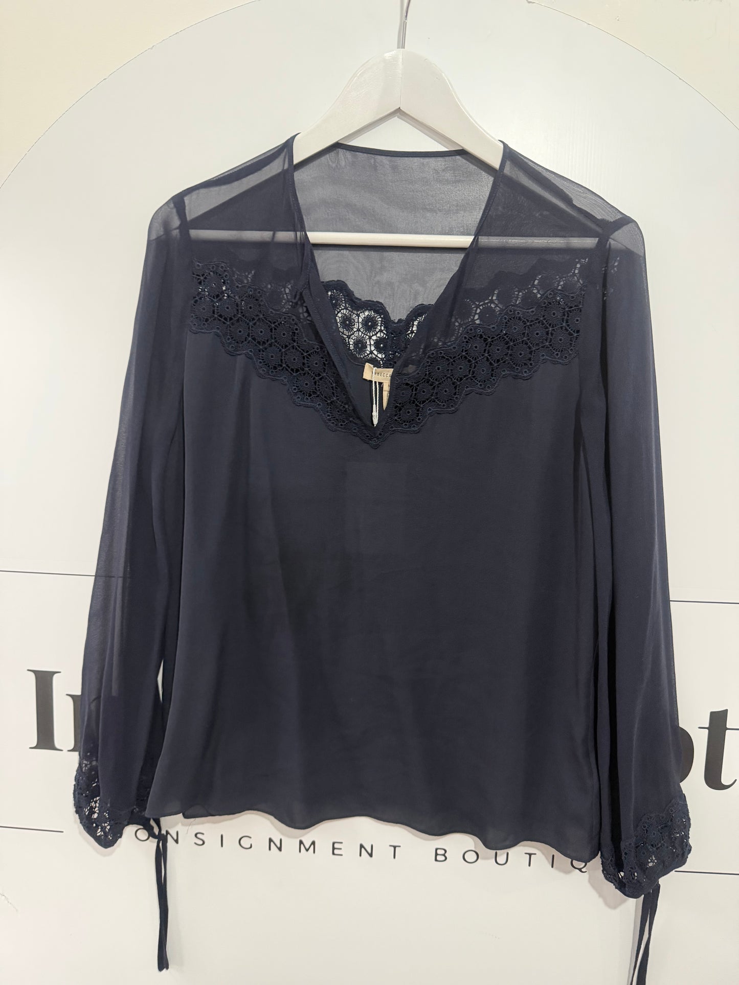 Navy Rebecca Taylor Blouse, Size 10