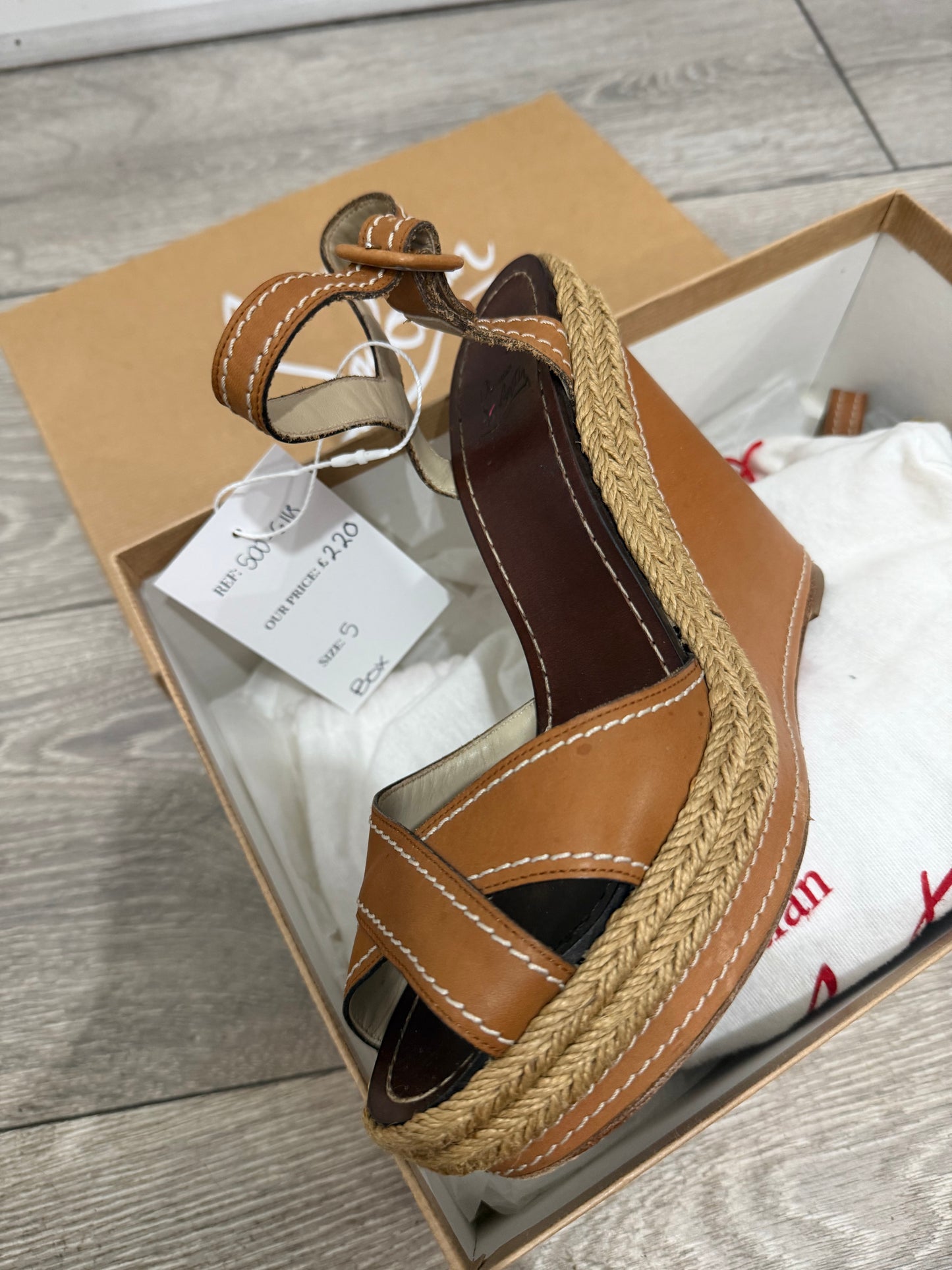 Brown Christian Louboutin Wedge Heels, 5