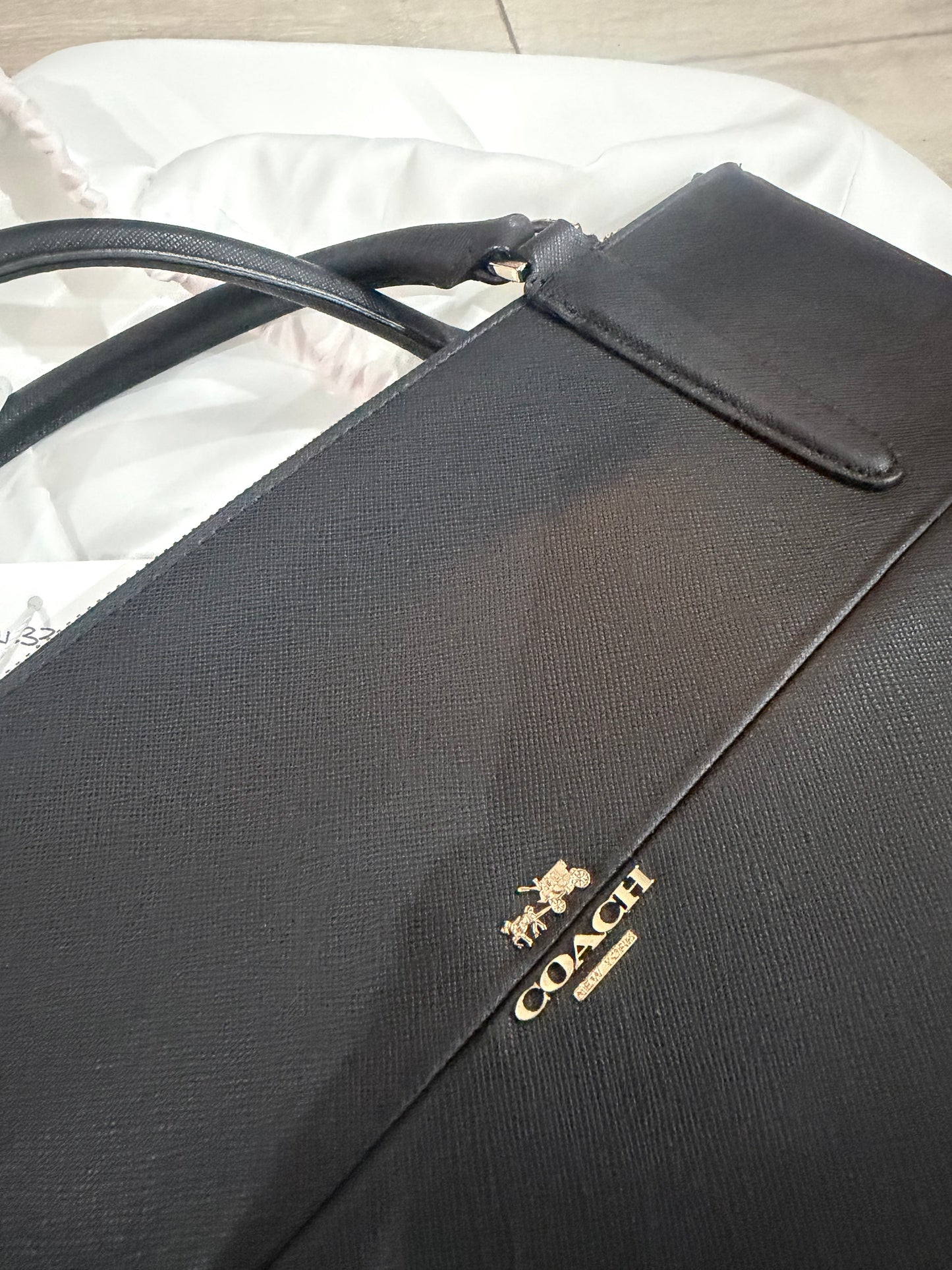 Black Coach Bag w Long Strap