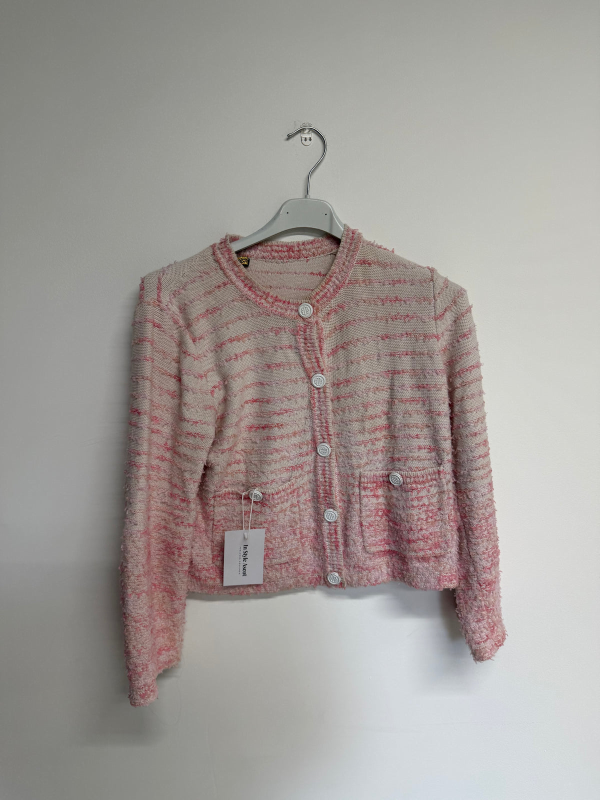 Preloved Maje Cardigan Size XS Pink and White