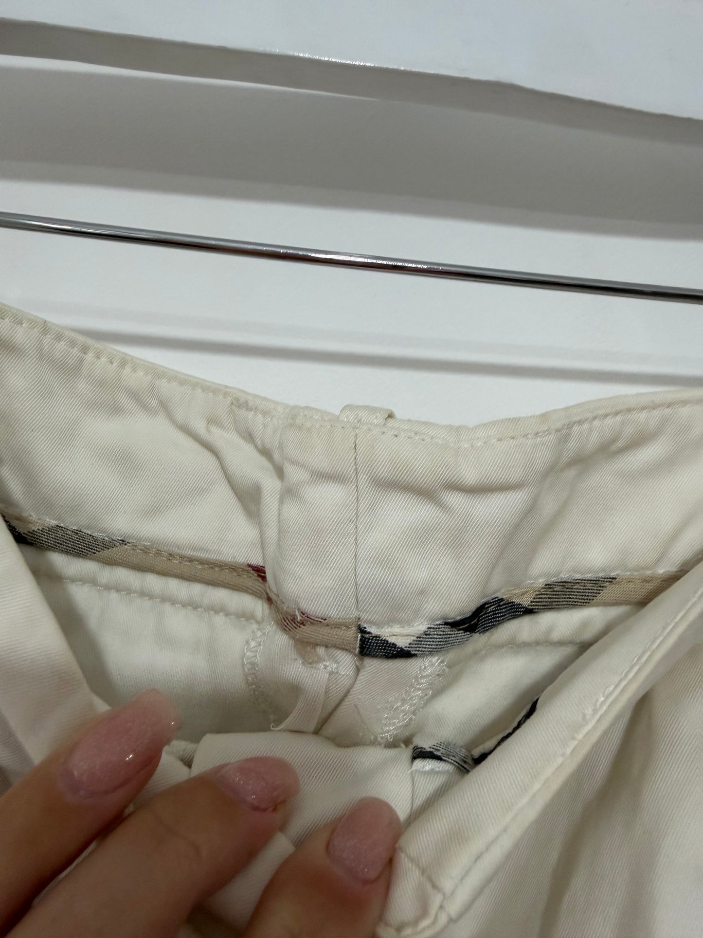 Cream Burberry cargo trousers, Small