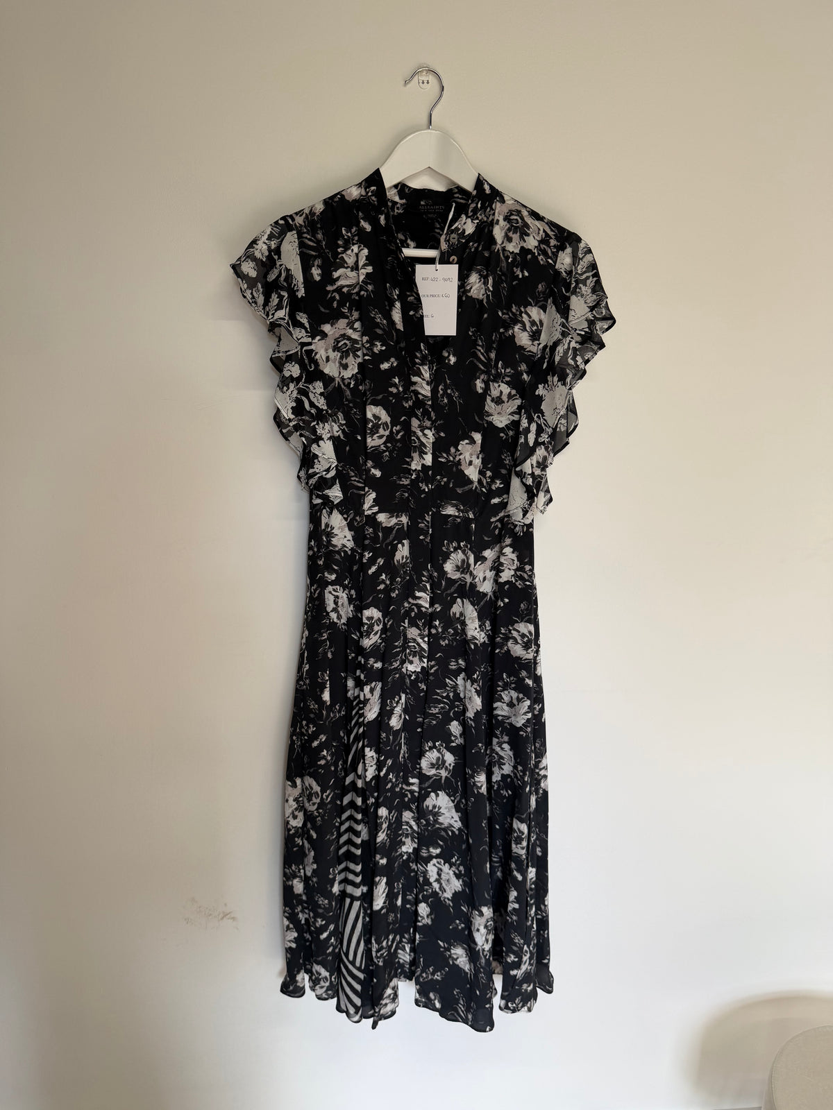Preloved All Saints Dress Size 6 Black Multi