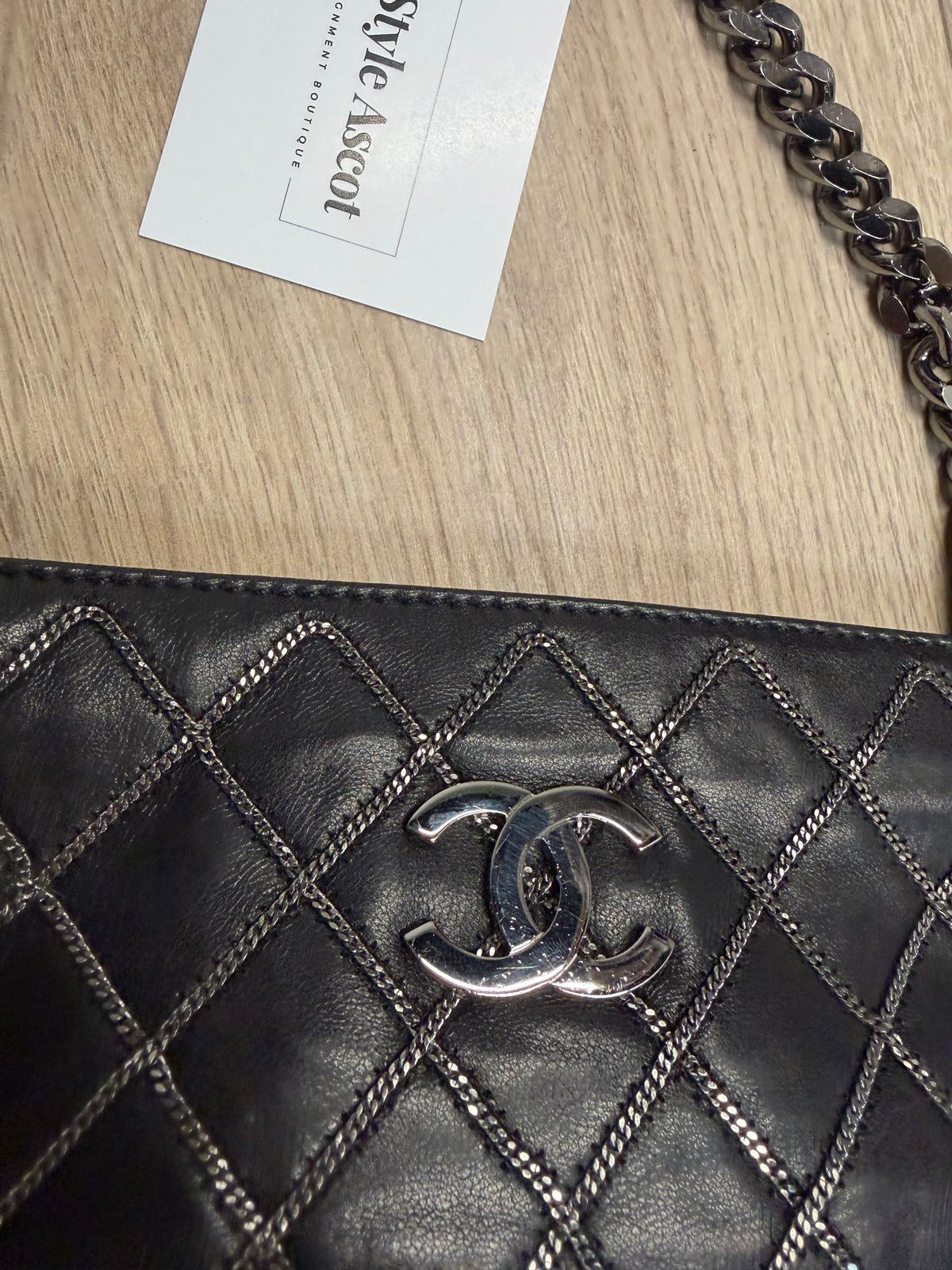Preloved Chanel Lambskin Black Shoulder Handbag