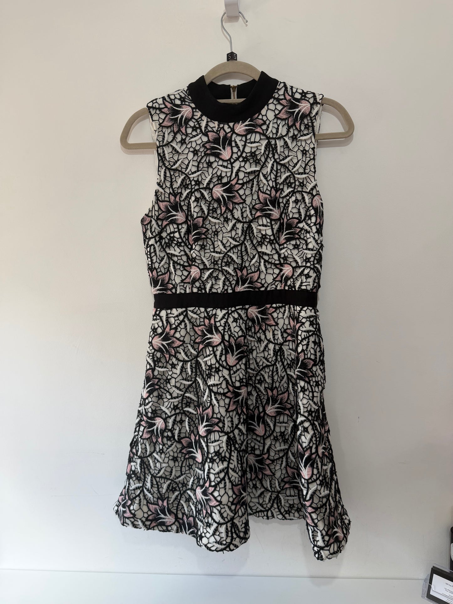 Preloved, Black/White Self-Portrait Dress, UK 10