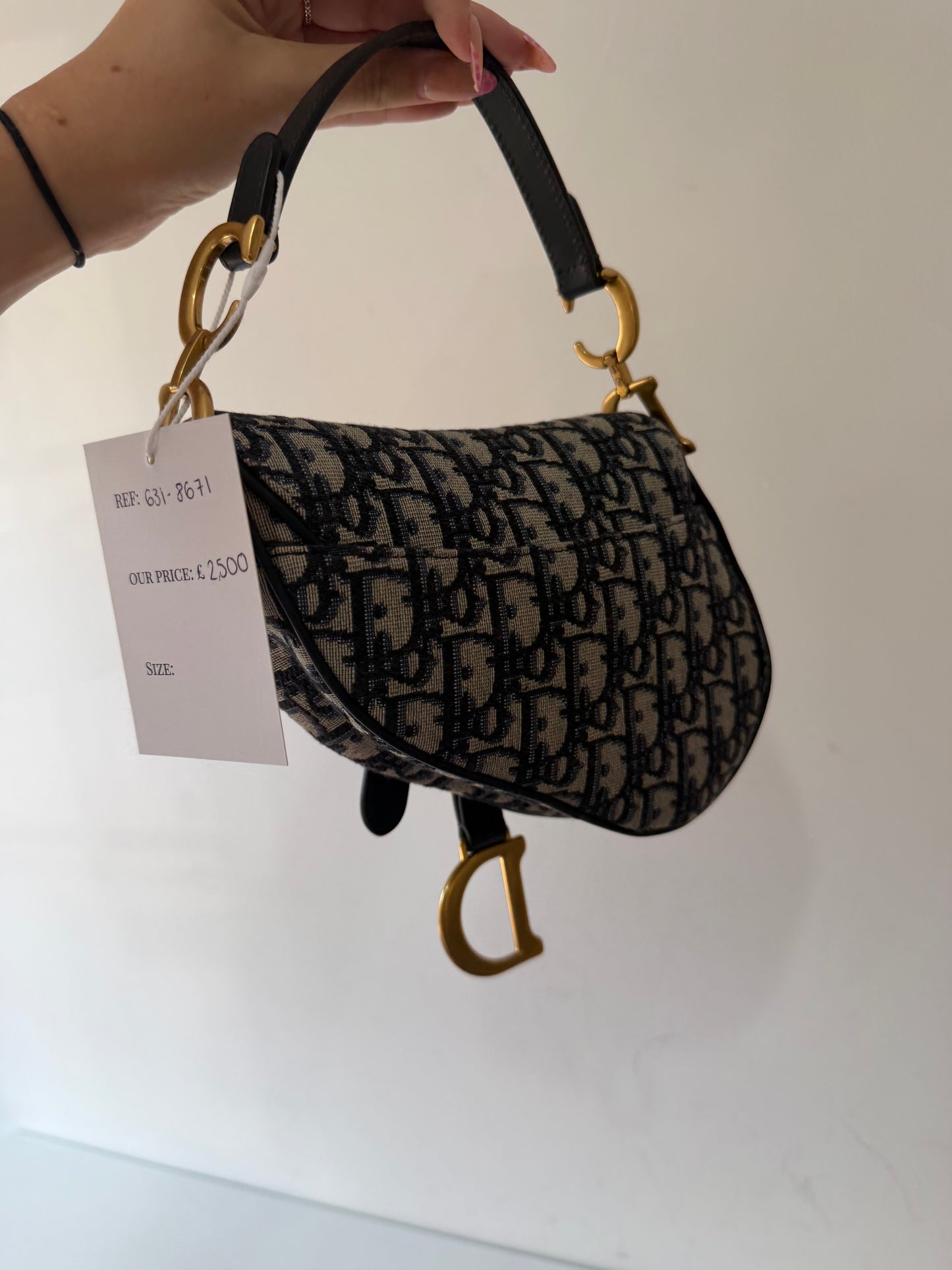 Preloved, Saddle Mini Canvas Blue Oblique  Christian Dior Saddle Mini Canvas Bag