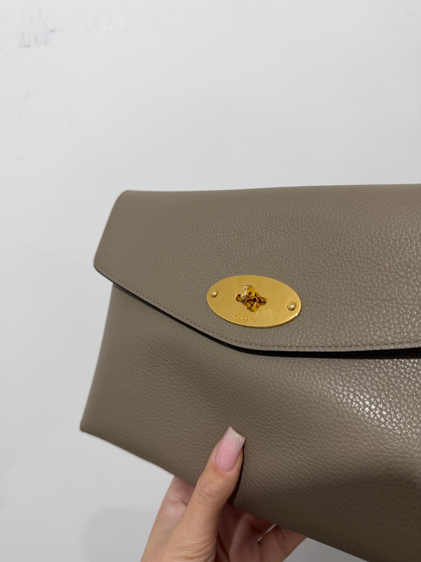 Cashmere Taupe Mulberry Darley Cosmetic Pouch, Large