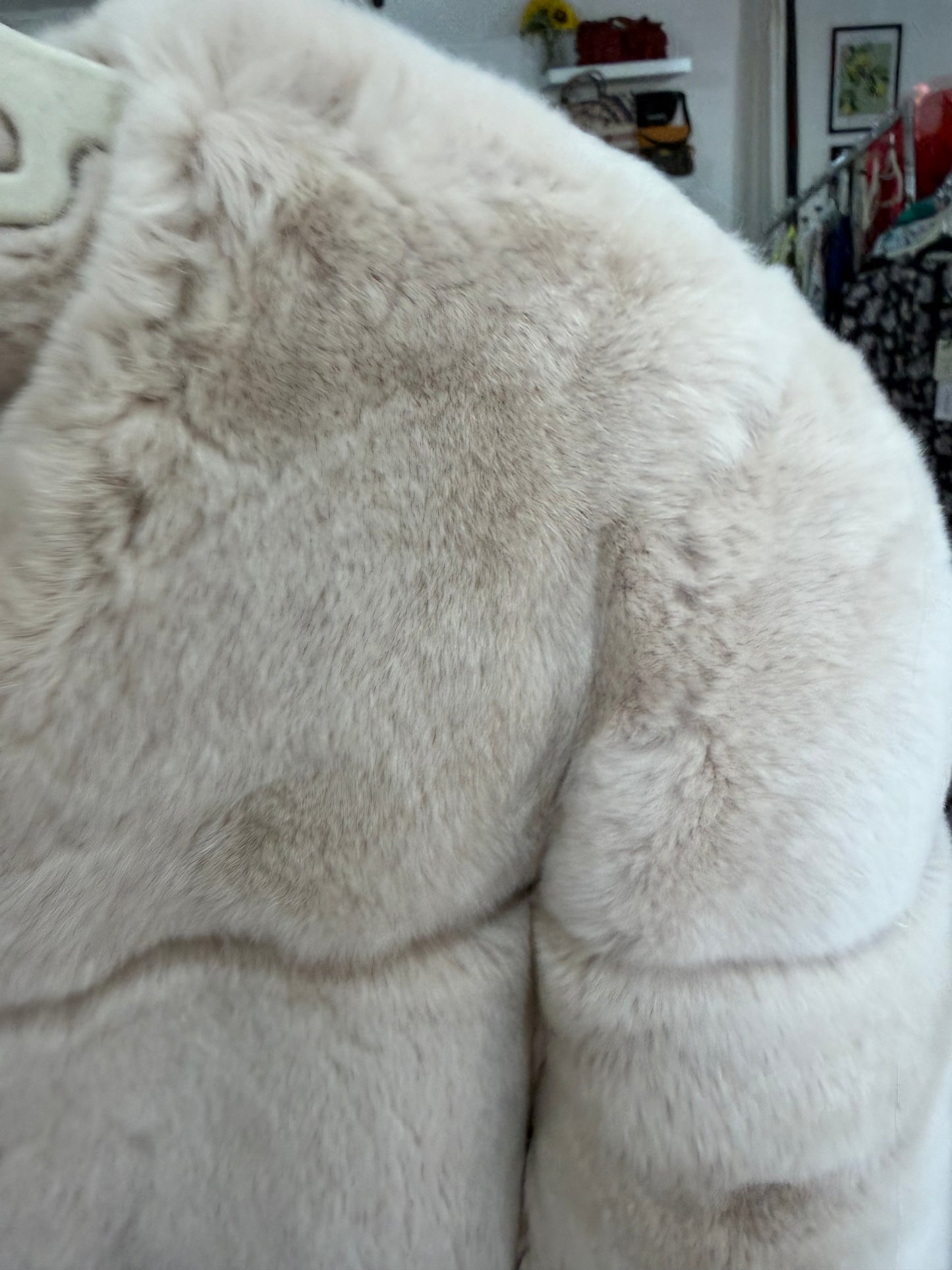 Taupe Natures Collection Rabbit fur jacket, Size small