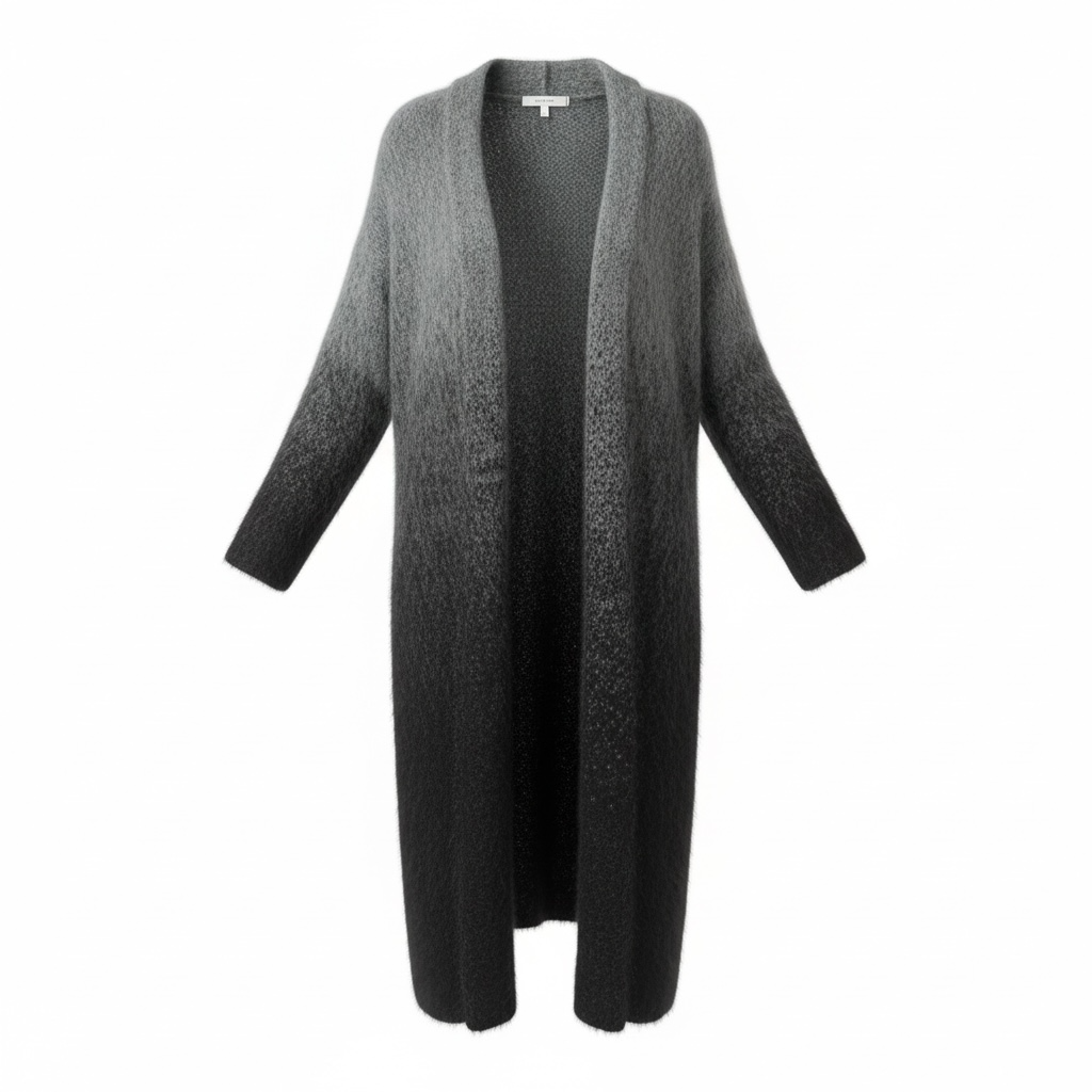 Grey Mohair and Alpaca Eileen Fisher Cardigan, Size M, Pre-owned