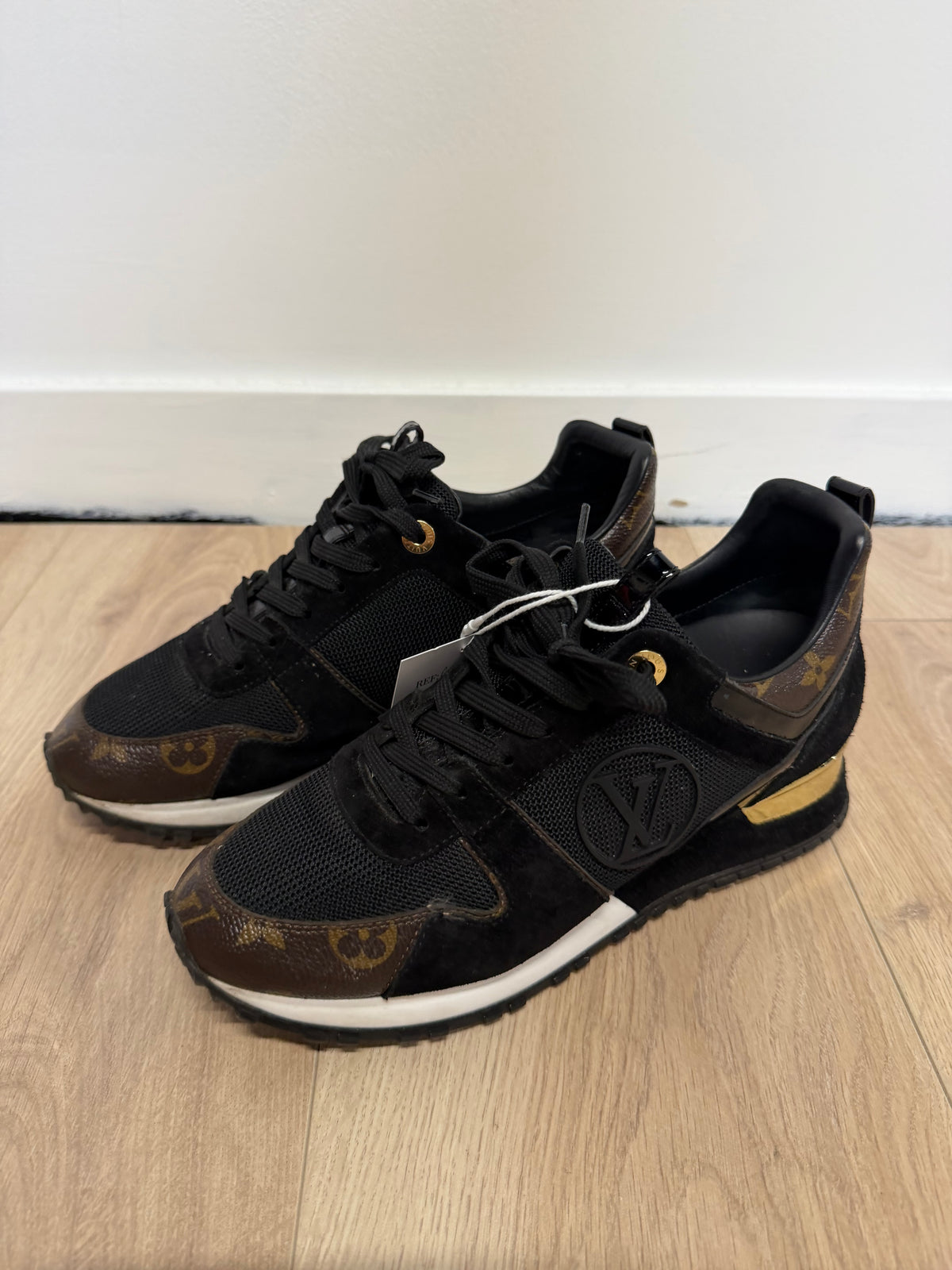 Preloved Louis Vuitton Trainers Size 38 UK 5 black and monogram